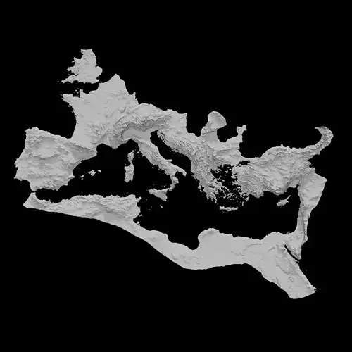 3D Topographical Map of Rome - Roman Empire Terrain