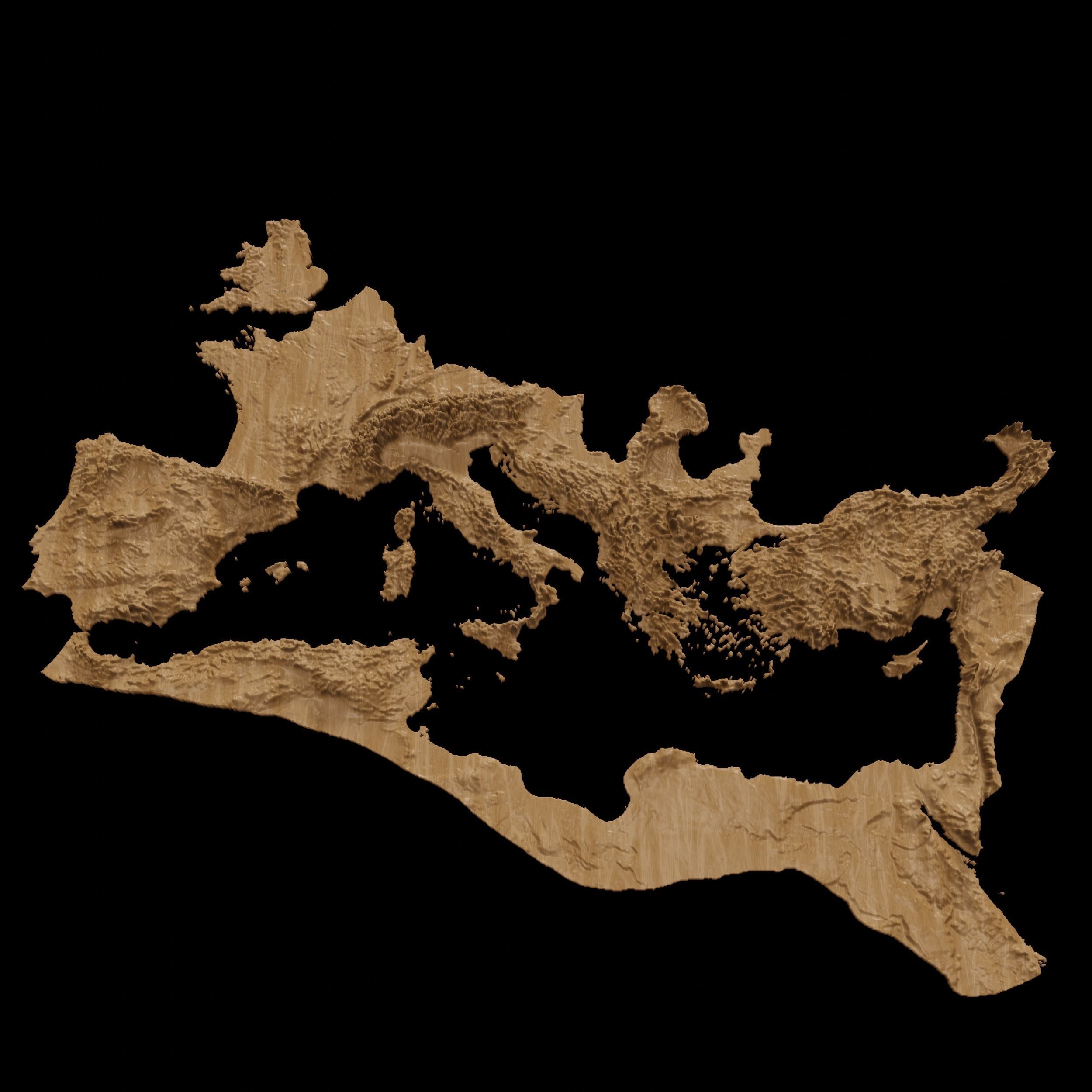3D Topographical Map of Rome - Roman Empire Terrain 3D print model_2