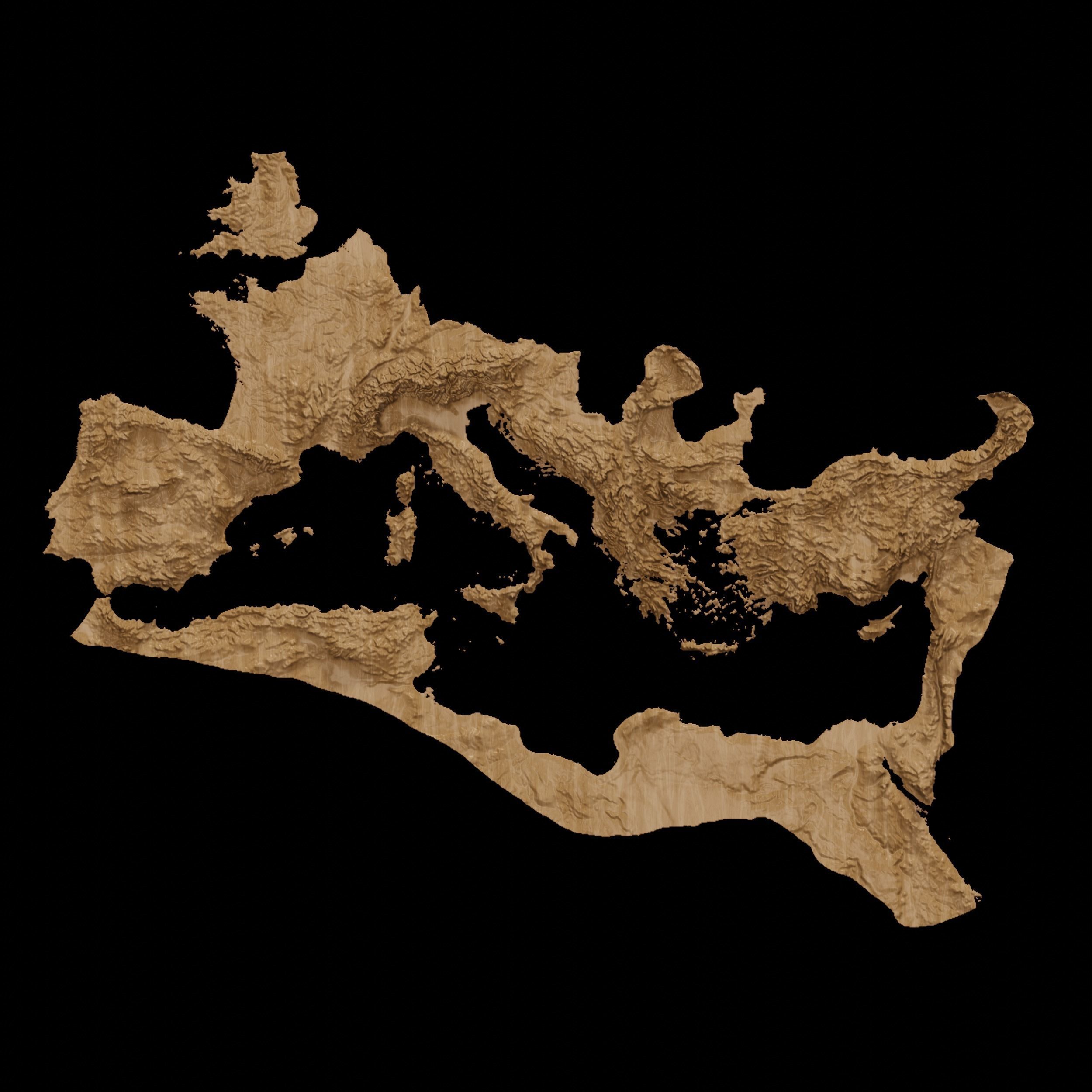 3D Topographical Map of Rome - Roman Empire Terrain 3D print model_1