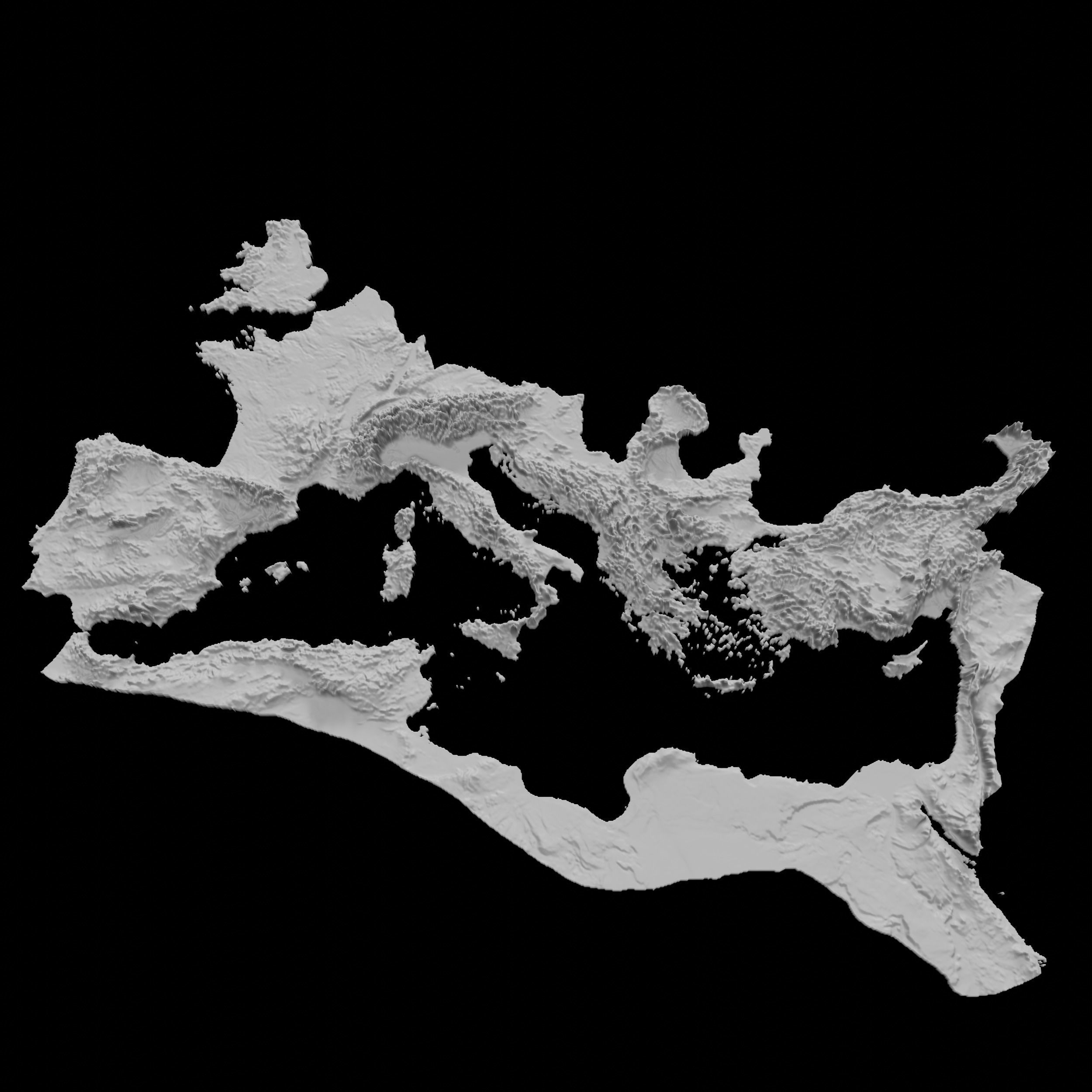 3D Topographical Map of Rome - Roman Empire Terrain 3D print model_3