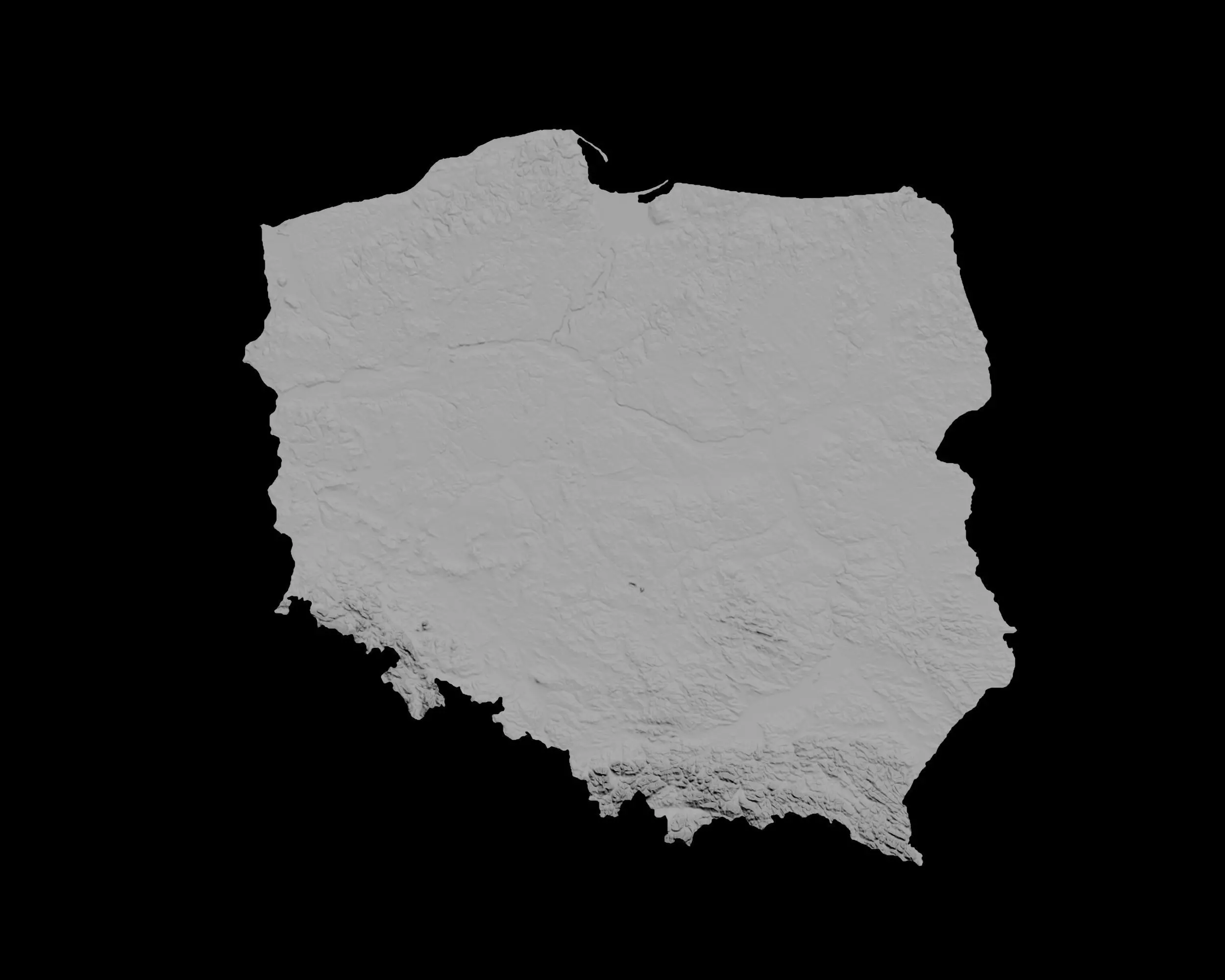 3D Topographical Map of Poland 3D print model