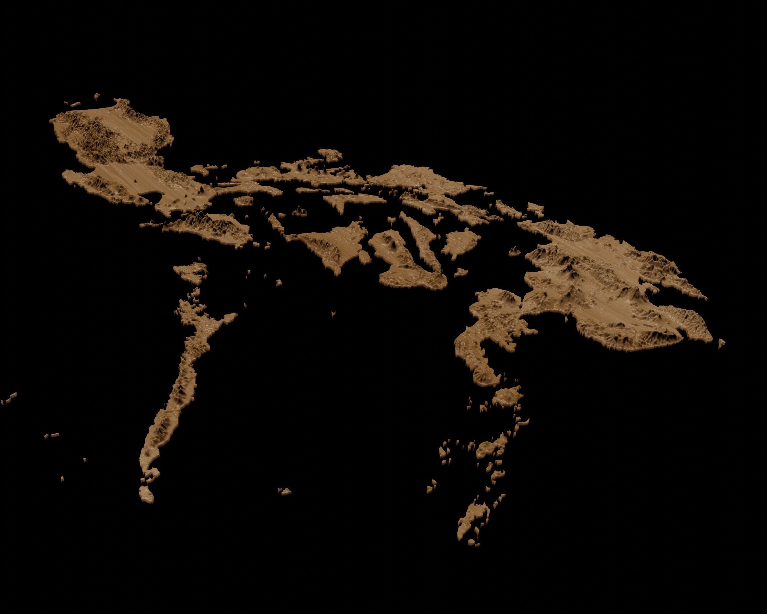 3D Topographical Map of the Philippines 3D print model_5