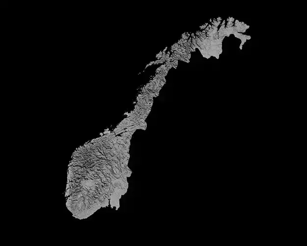 3D Topographical Map of Norway 3D print model