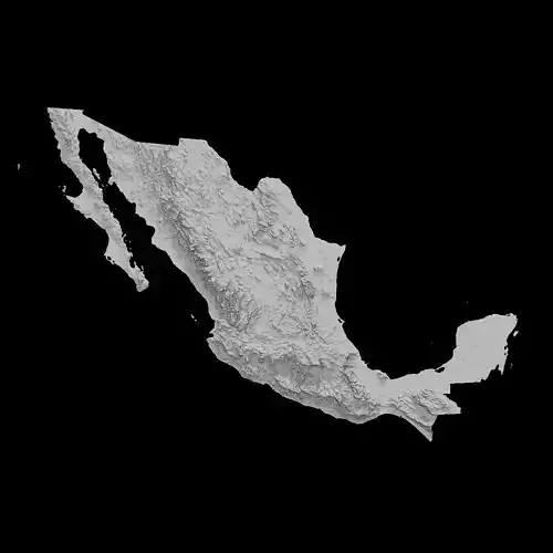 3D Topographical Map of Mexico