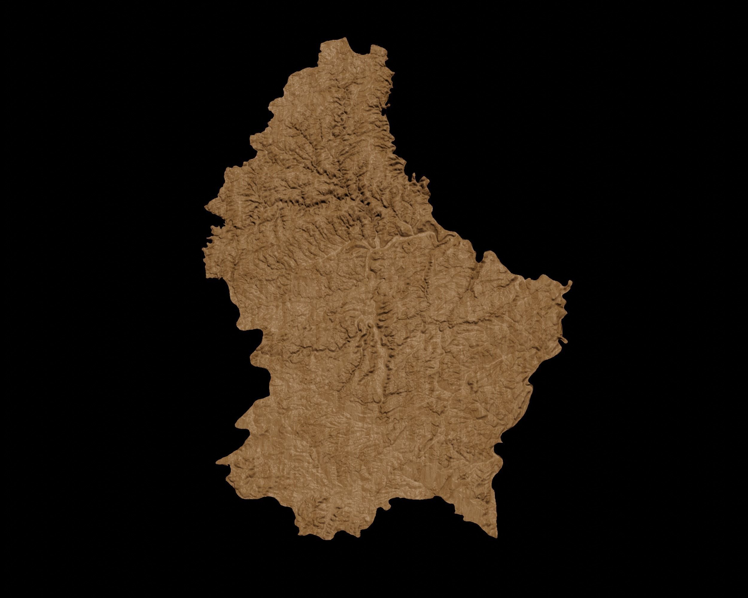 3D Topographical Map of Luxembourg 3D print model_2