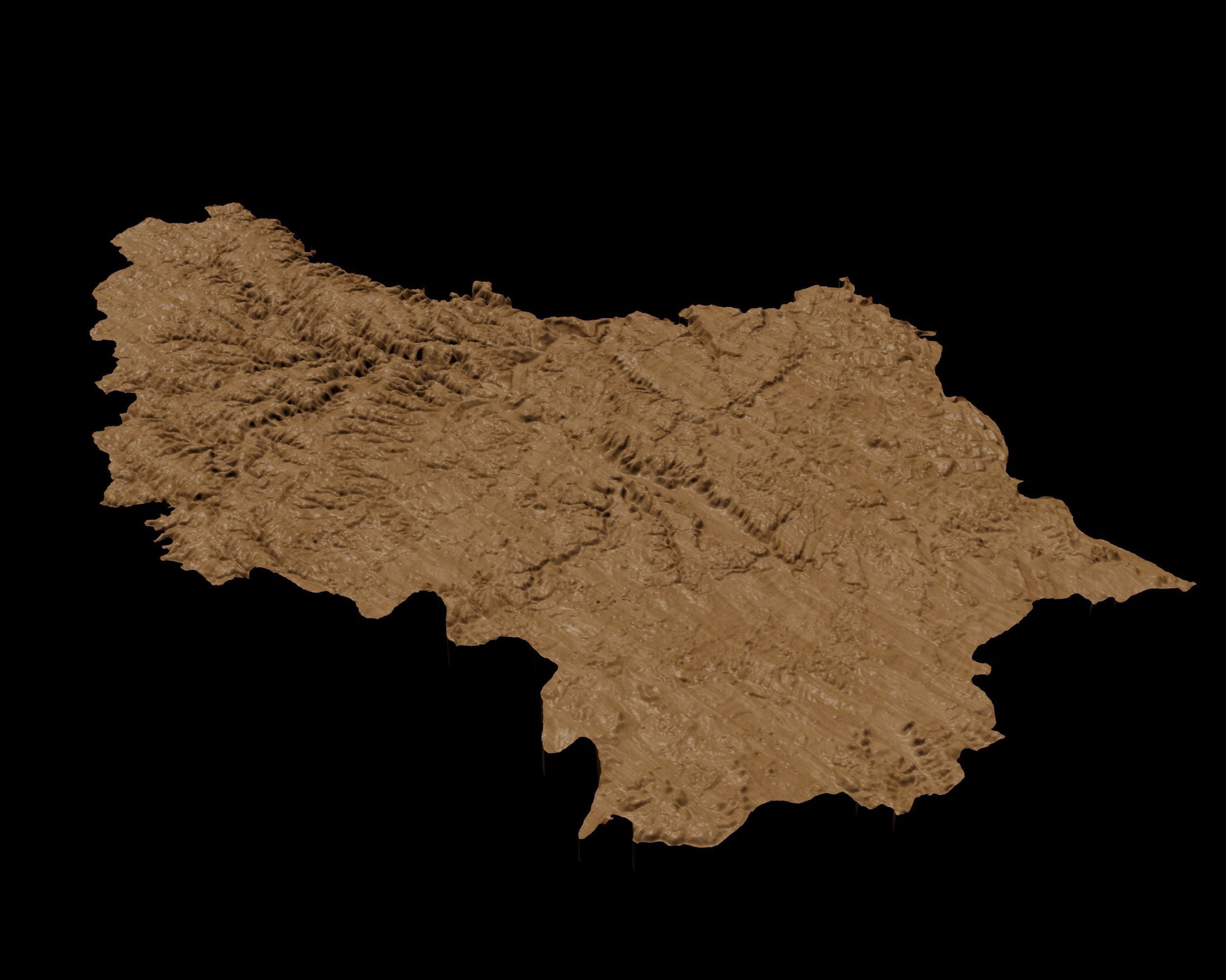 3D Topographical Map of Luxembourg 3D print model_5