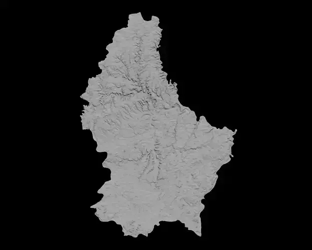 3D Topographical Map of Luxembourg