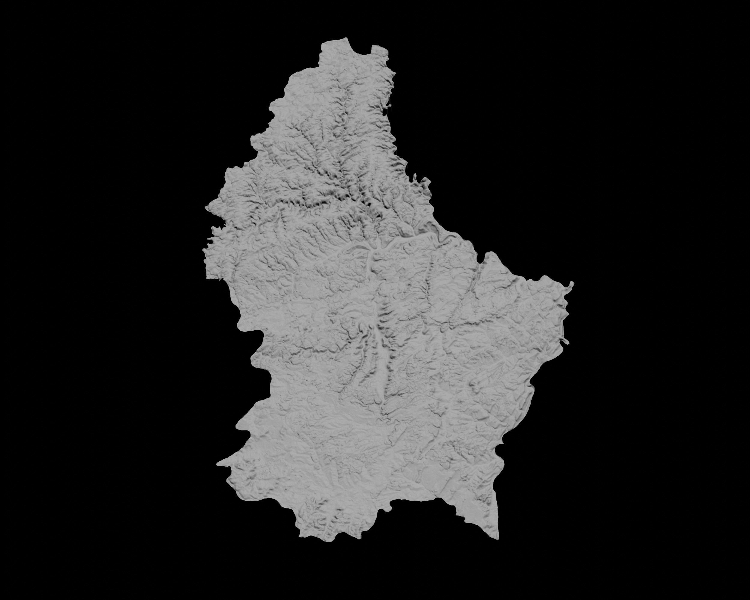 3D Topographical Map of Luxembourg 3D print model_3