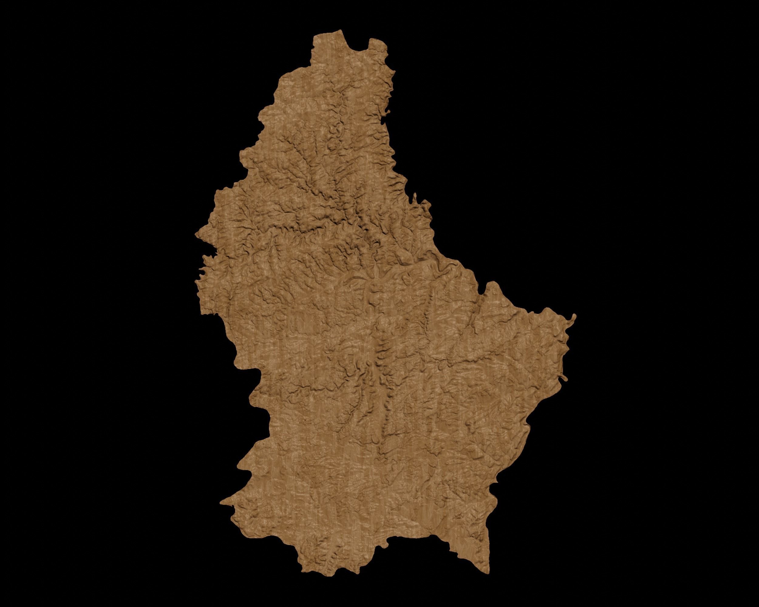 3D Topographical Map of Luxembourg 3D print model_1