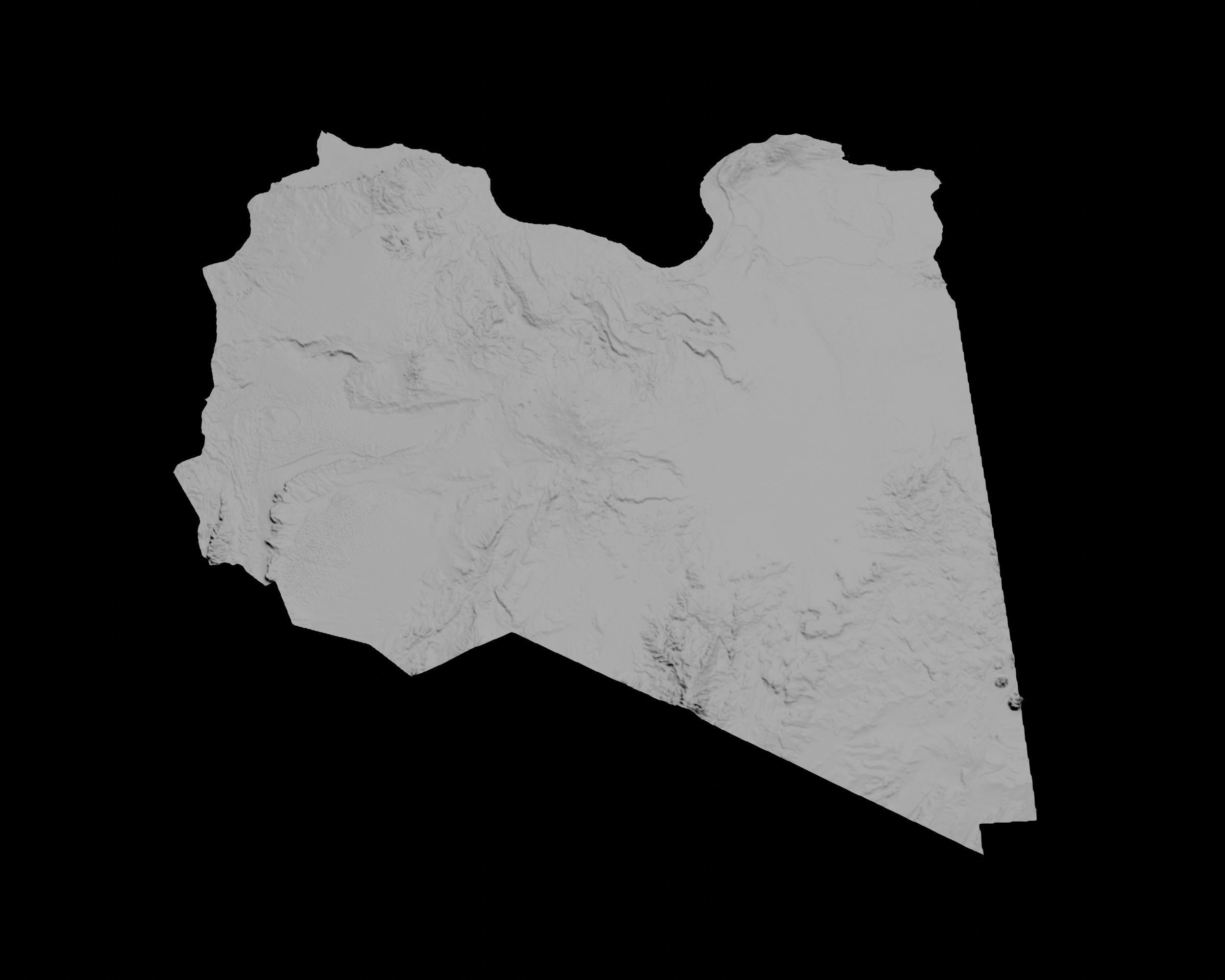 3D Topographical Map of Libya 3D print model_3