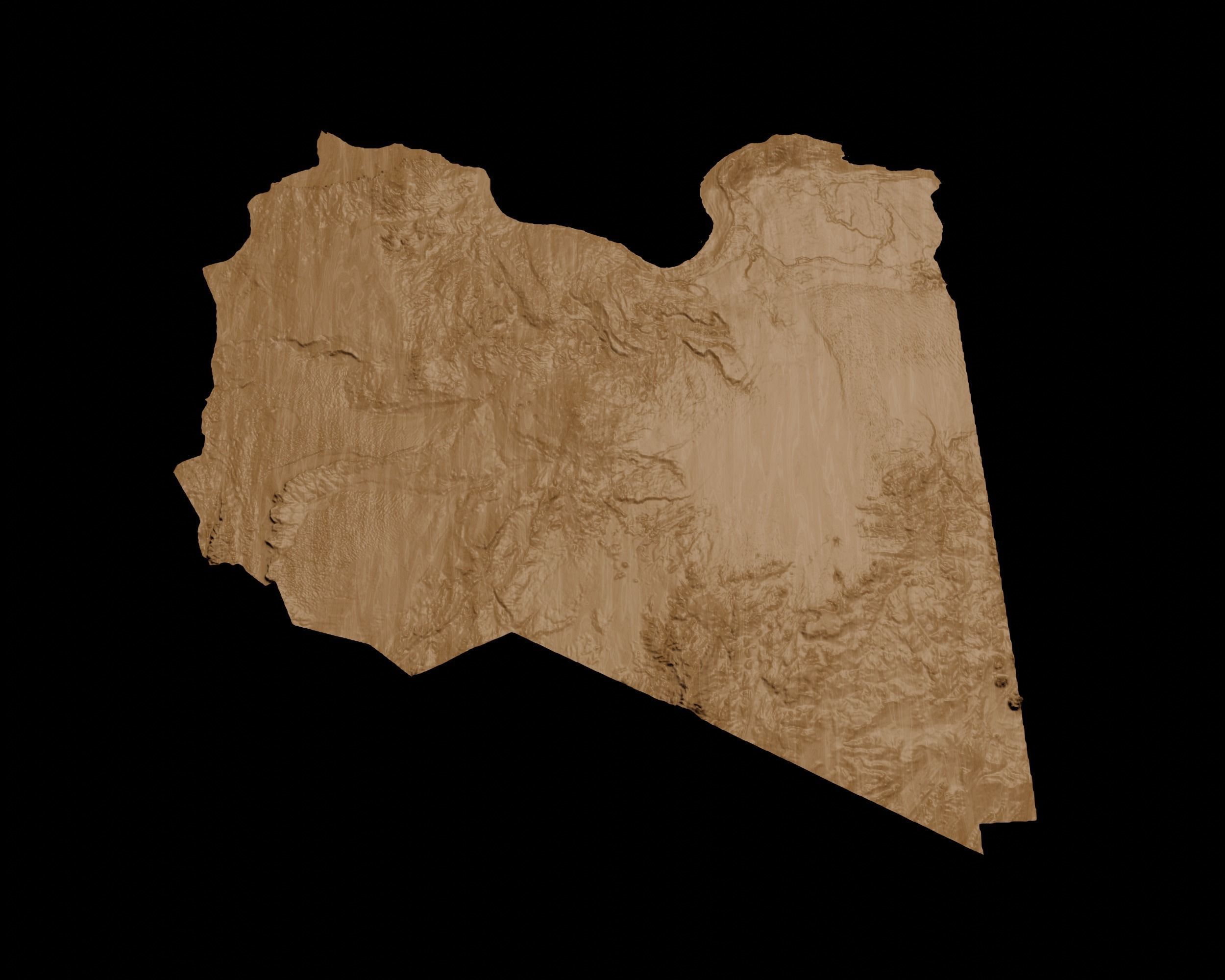 3D Topographical Map of Libya 3D print model_2