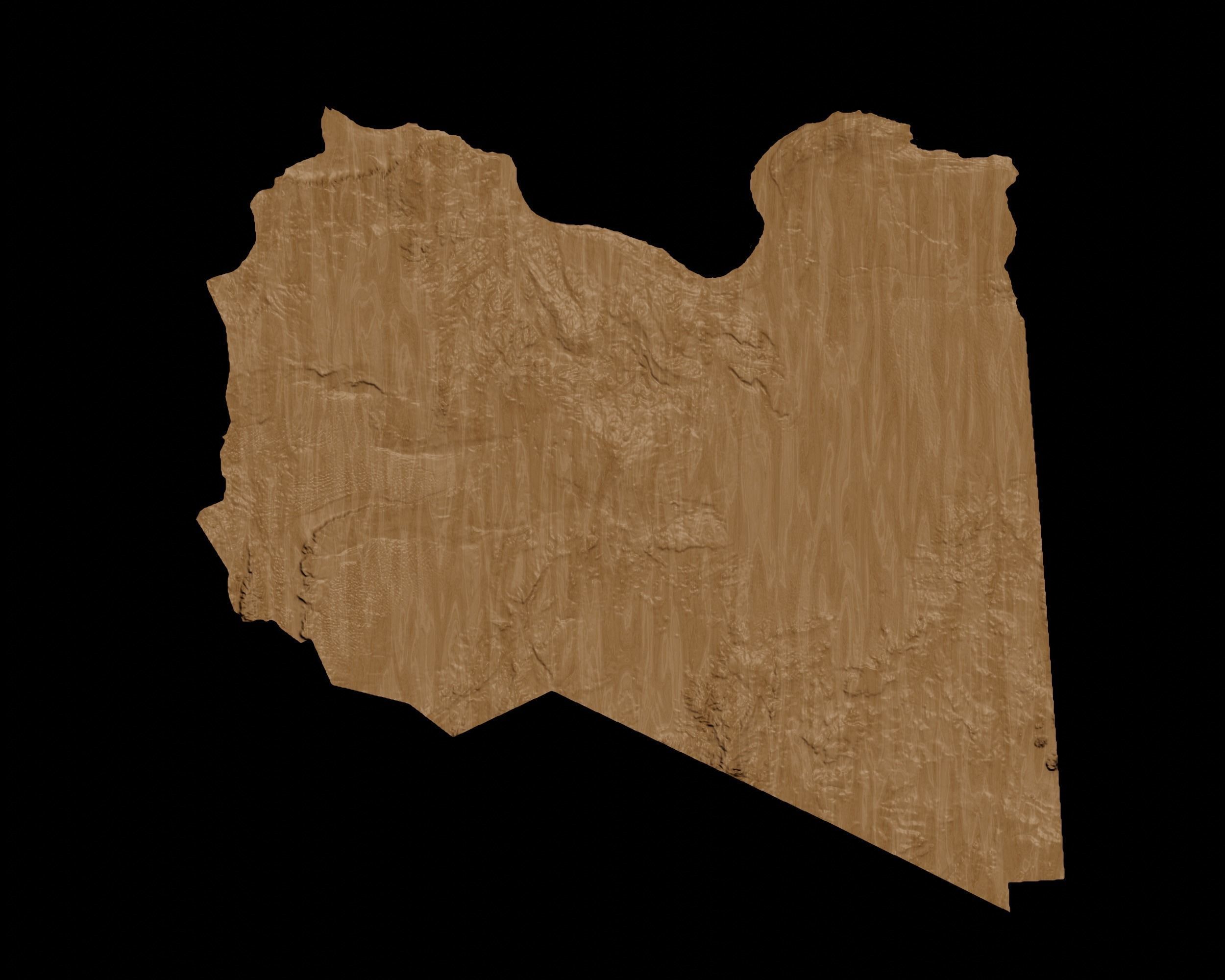 3D Topographical Map of Libya 3D print model_1