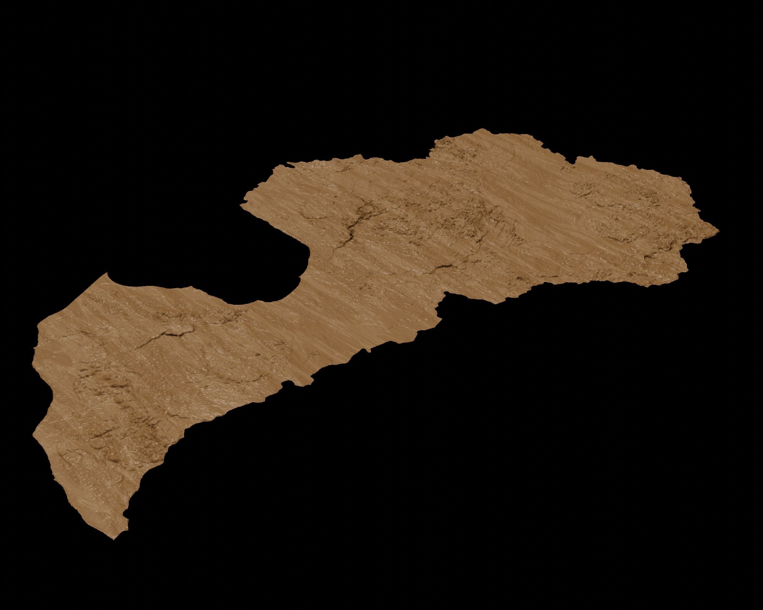 3D Topographical Map of Latvia 3D print model_4