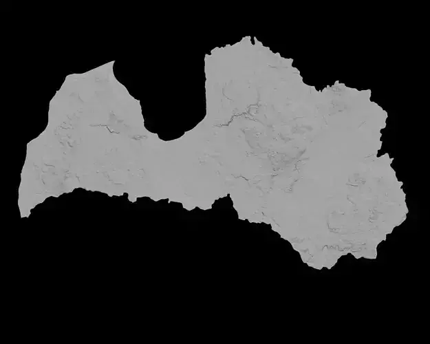3D Topographical Map of Latvia 3D print model