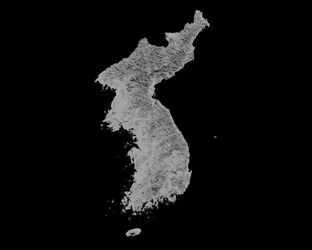 3D Topographical Map of Korea 3D print model
