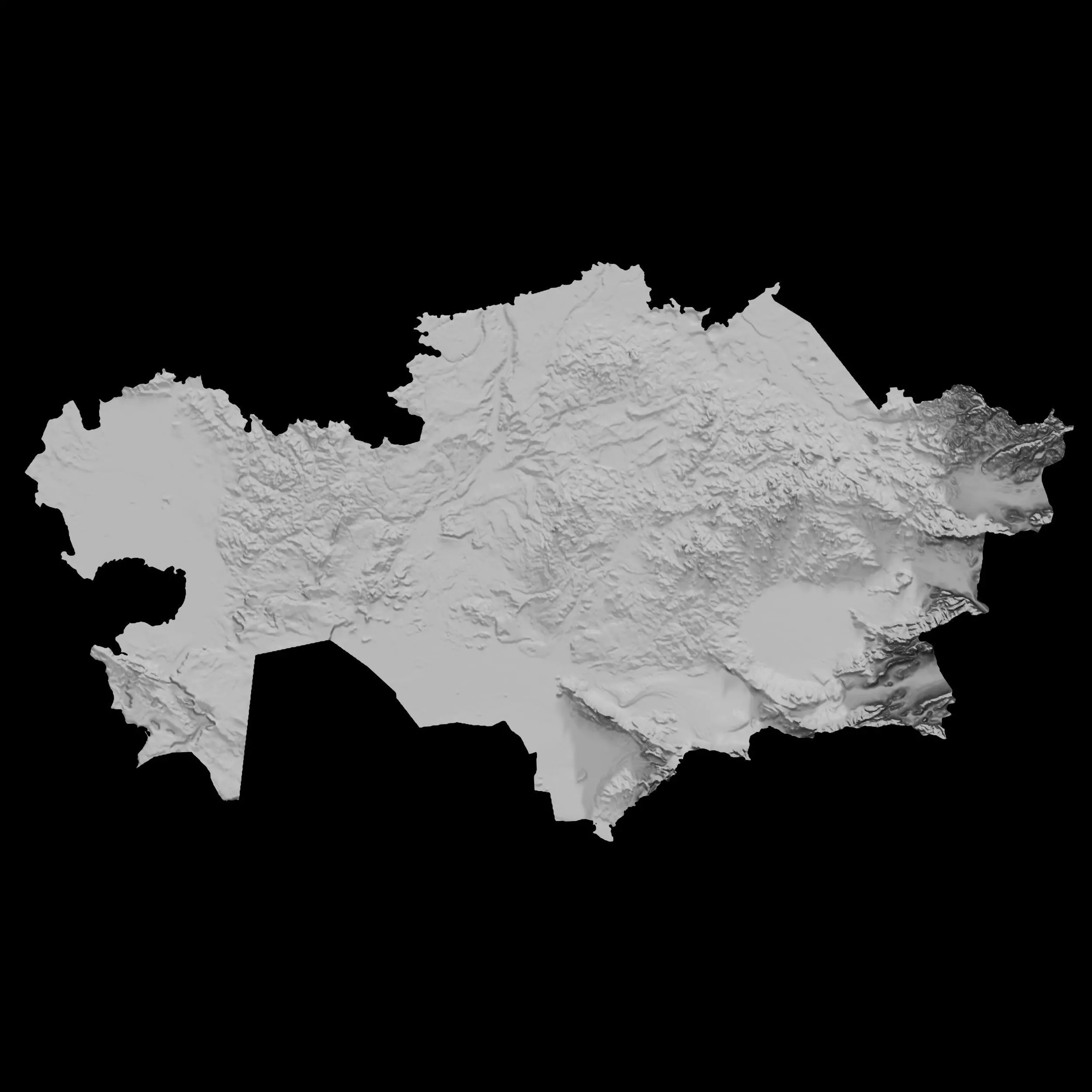 3D Topographical Map of Kazakhstan 3D print model_0