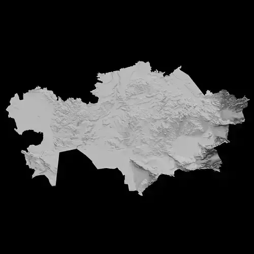 3D Topographical Map of Kazakhstan