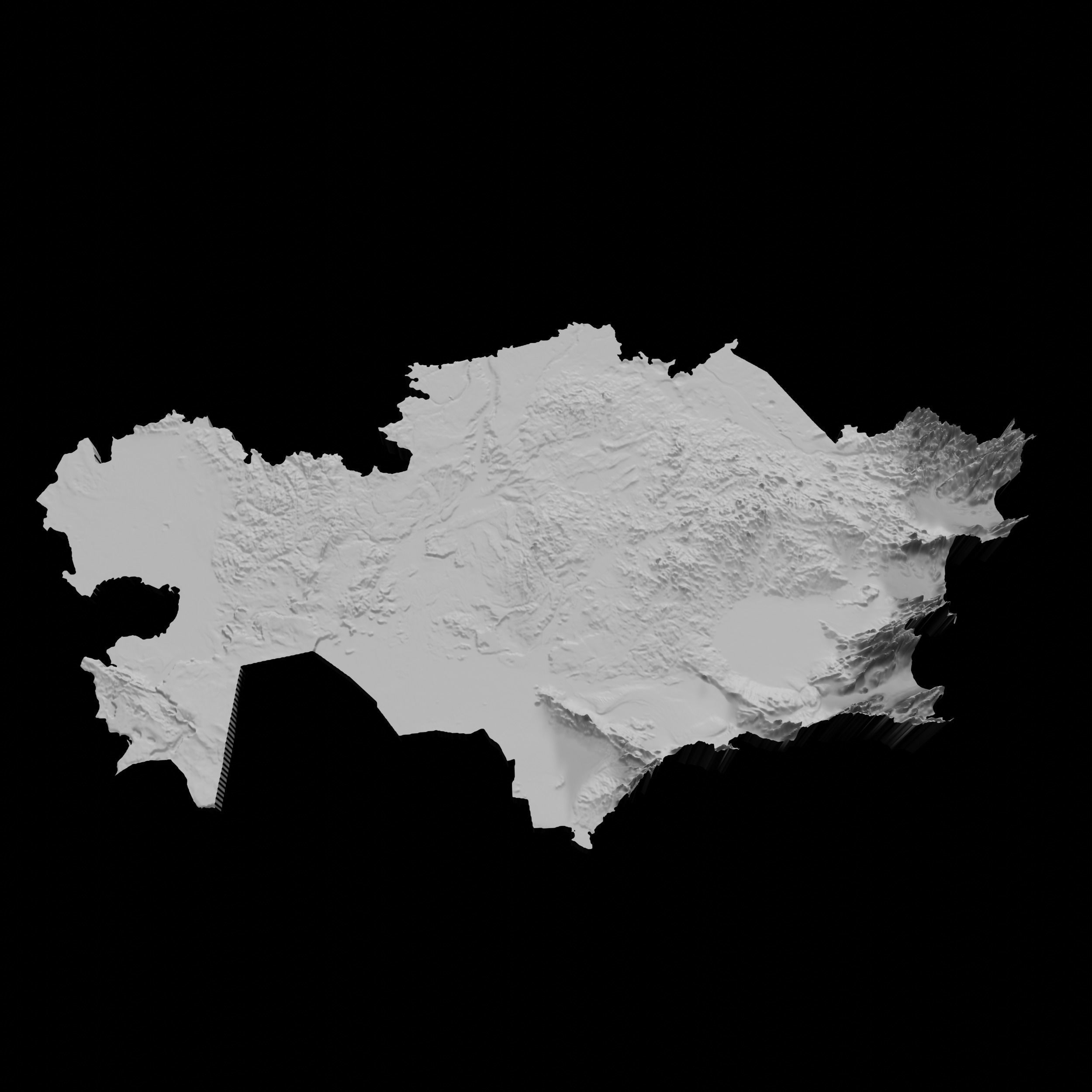 3D Topographical Map of Kazakhstan 3D print model_3