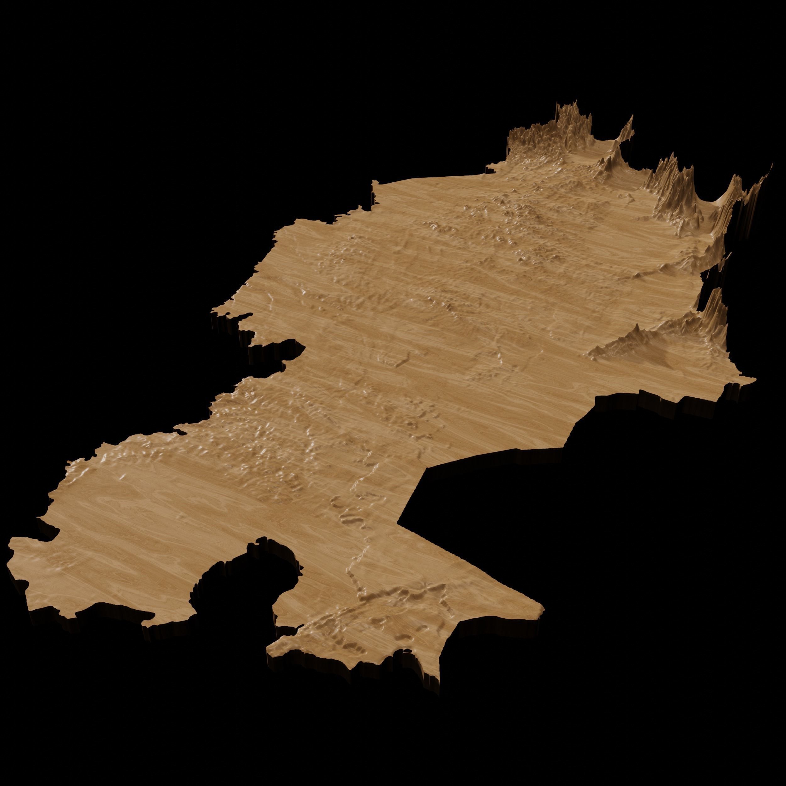 3D Topographical Map of Kazakhstan 3D print model_4