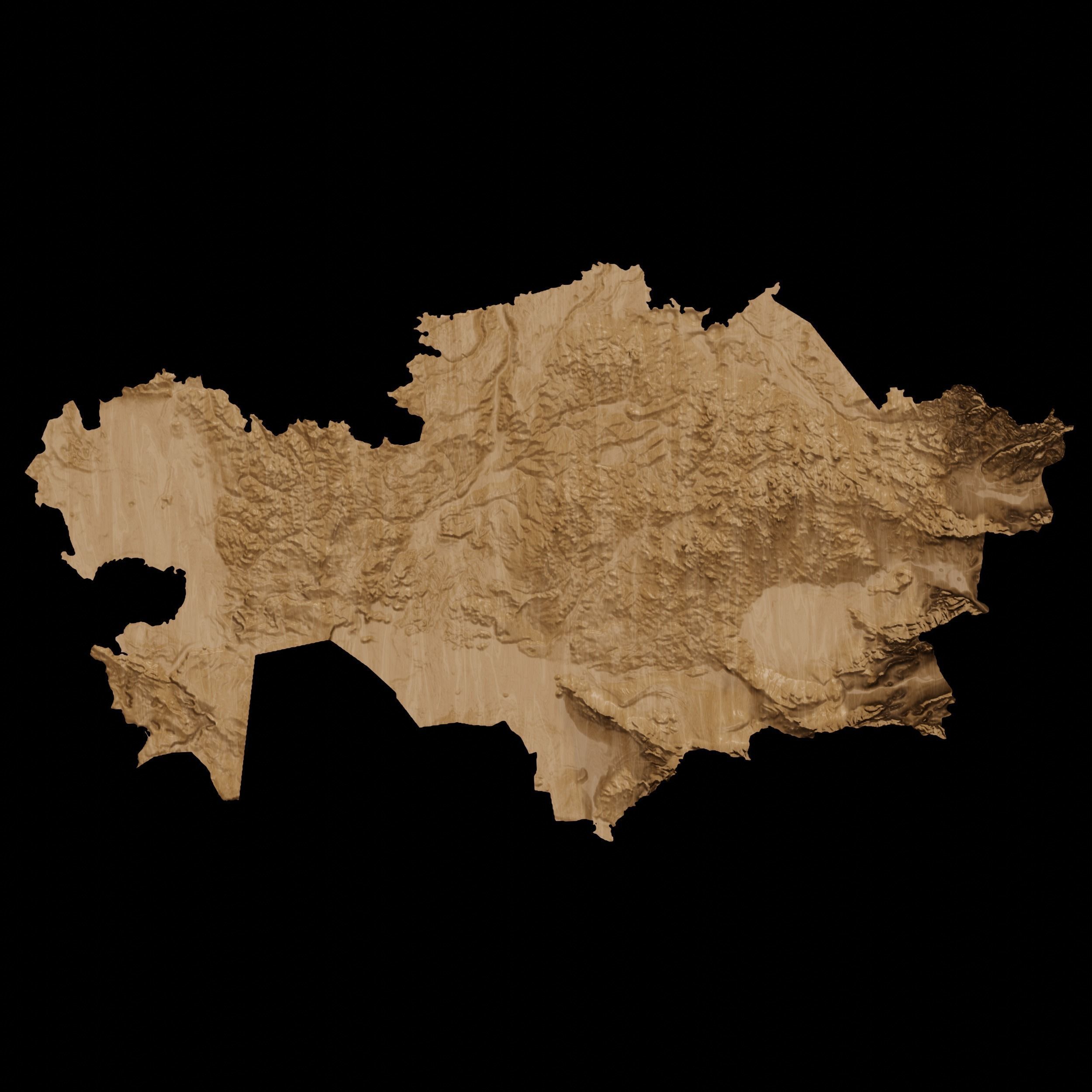 3D Topographical Map of Kazakhstan 3D print model_1