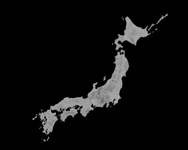3D Topographical Map of Japan 3D print model