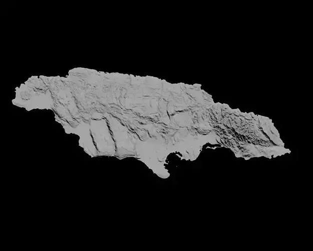 3D Topographical Map of Jamaica 3D print model