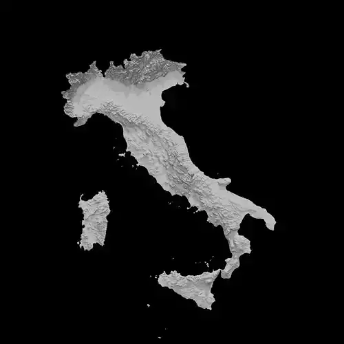 3D Topographical Map of Italy 3D print model