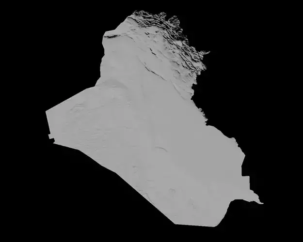 3D Topographical Map of Iraq