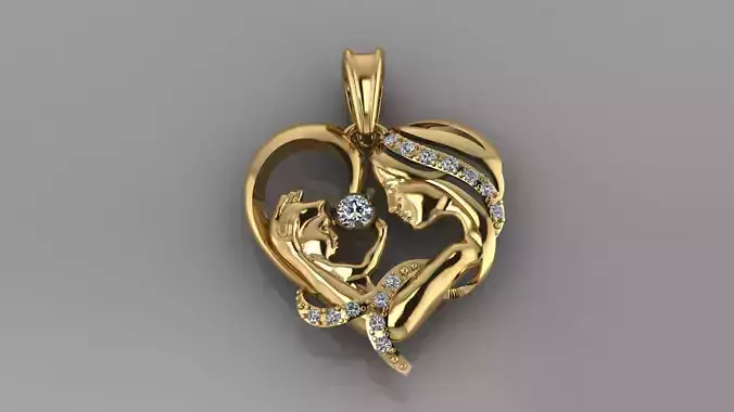 Mother and child pendant p0015