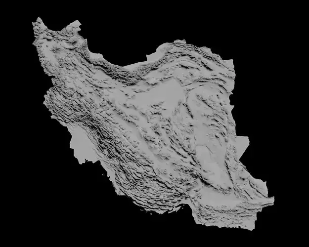 3D Topographical Map of Iran 3D print model