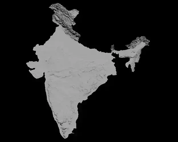 3D Topographical Map of India 3D print model