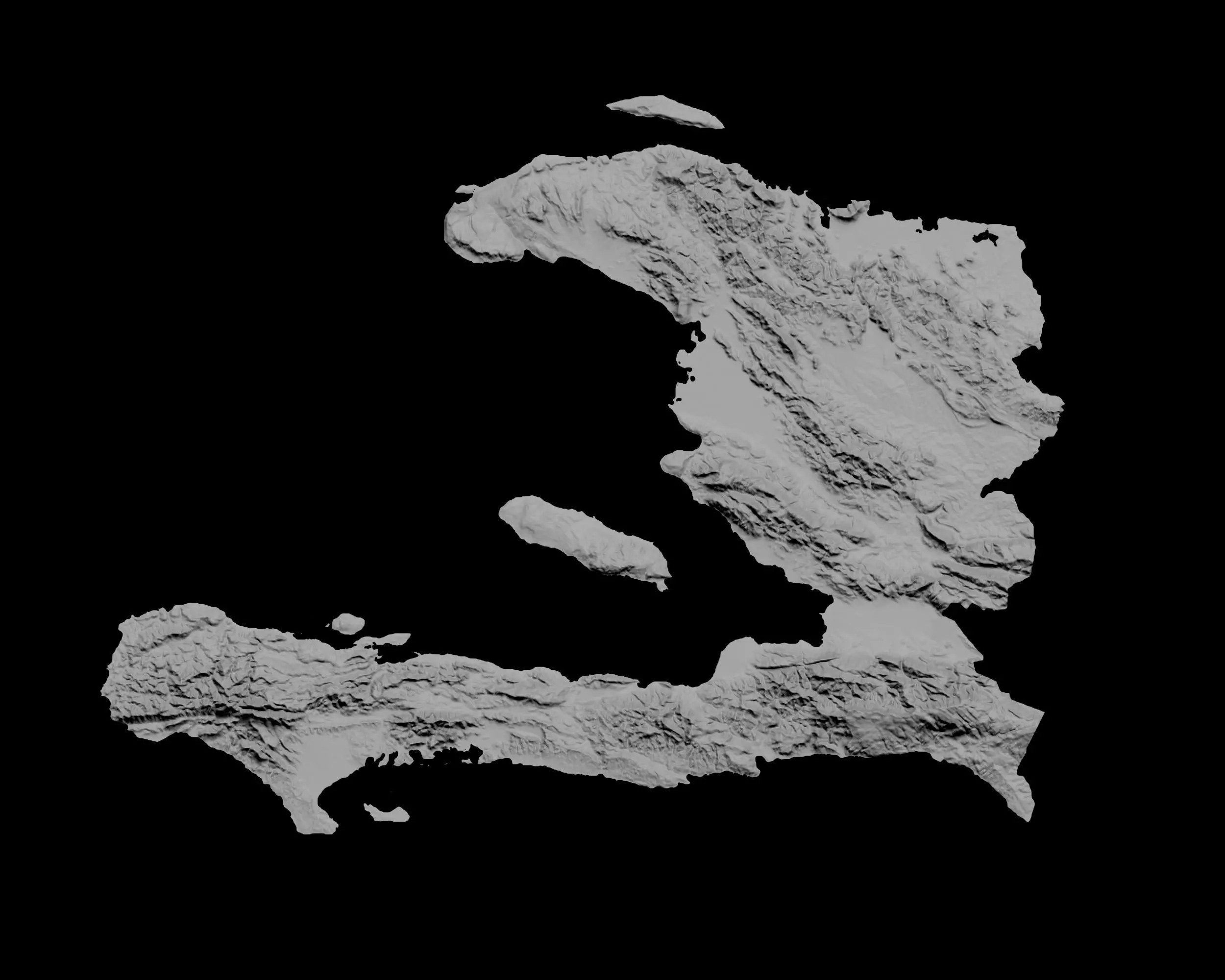 3D Topographical Map of Haiti 3D print model_0