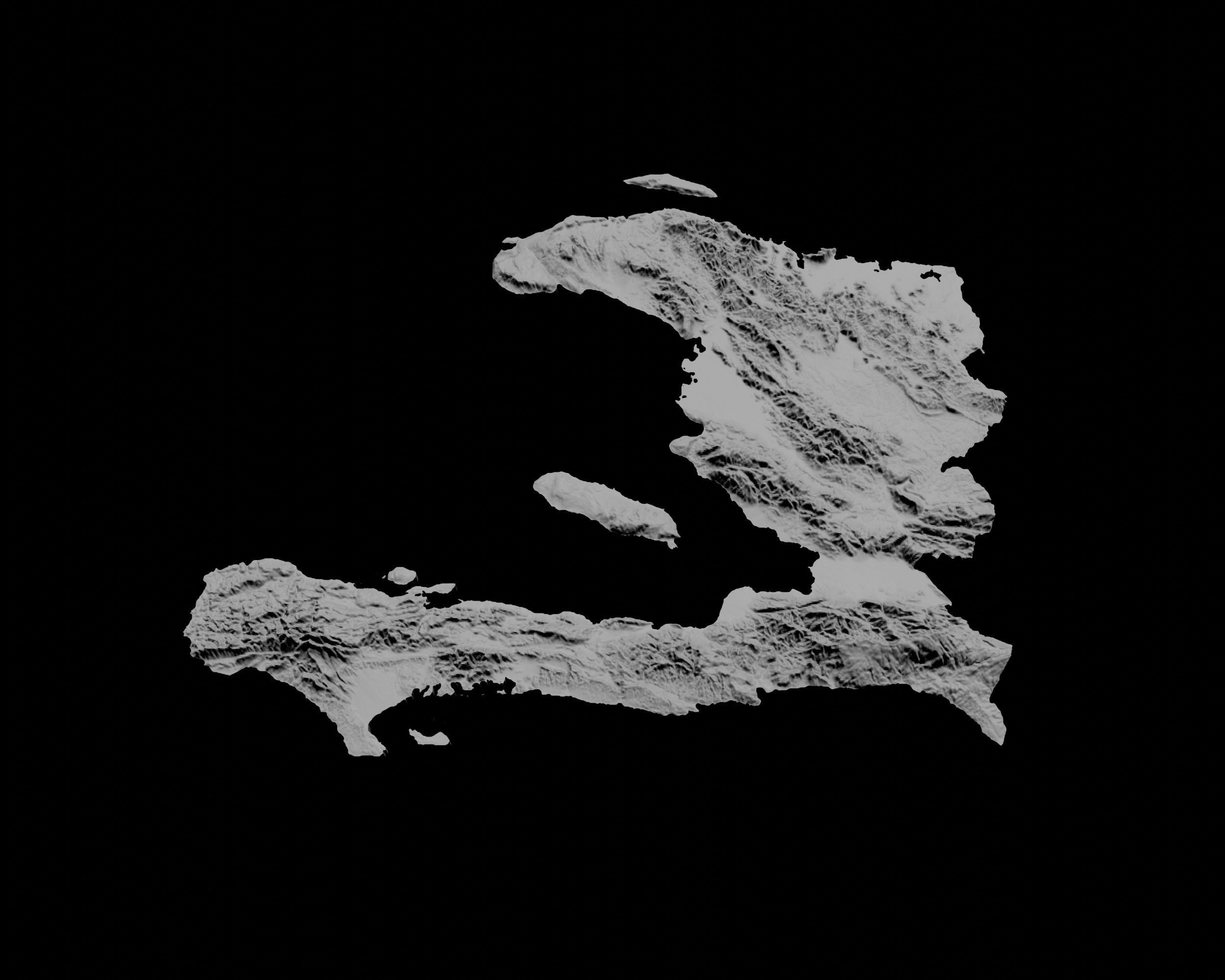 3D Topographical Map of Haiti 3D print model_3