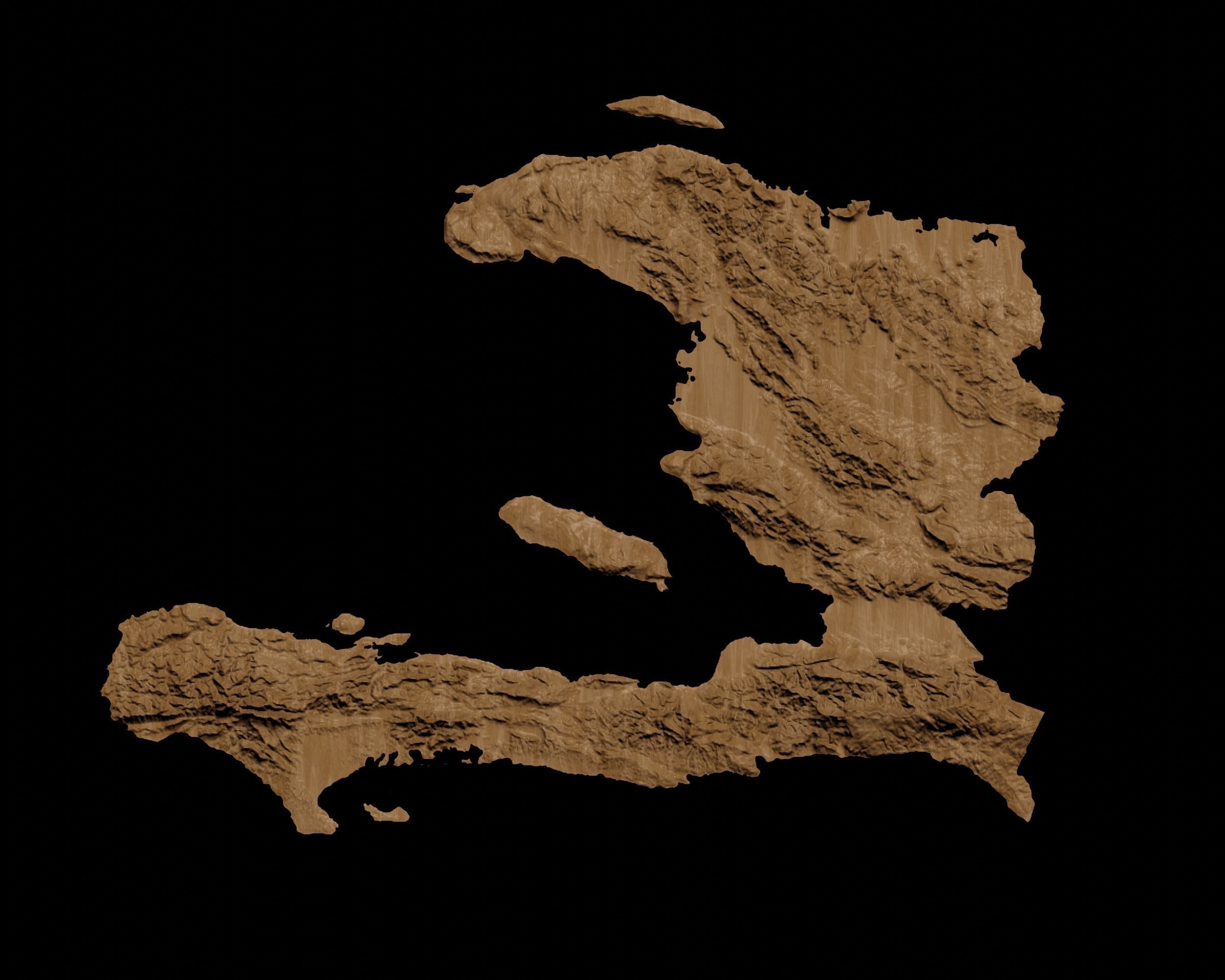 3D Topographical Map of Haiti 3D print model_1