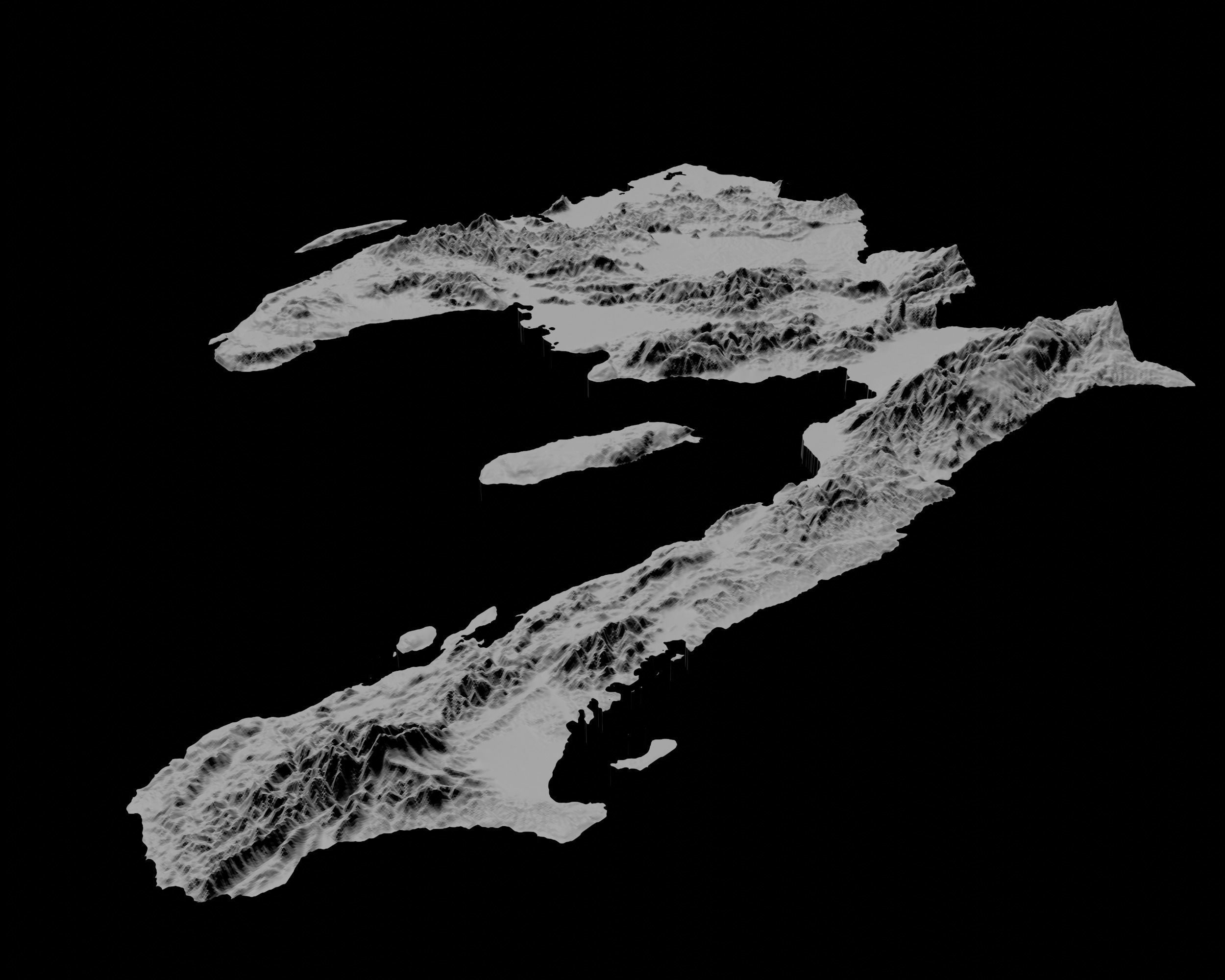 3D Topographical Map of Haiti 3D print model_4