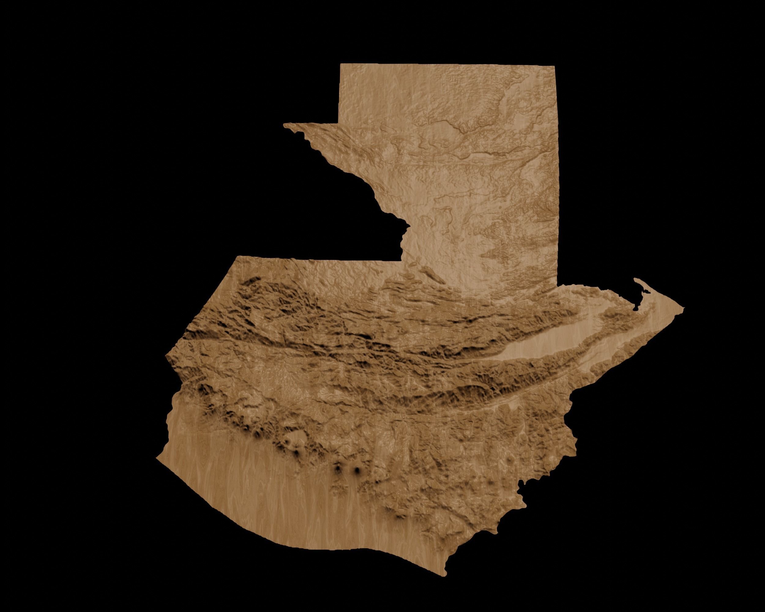 3D Topographical Map of Guatemala 3D print model_2
