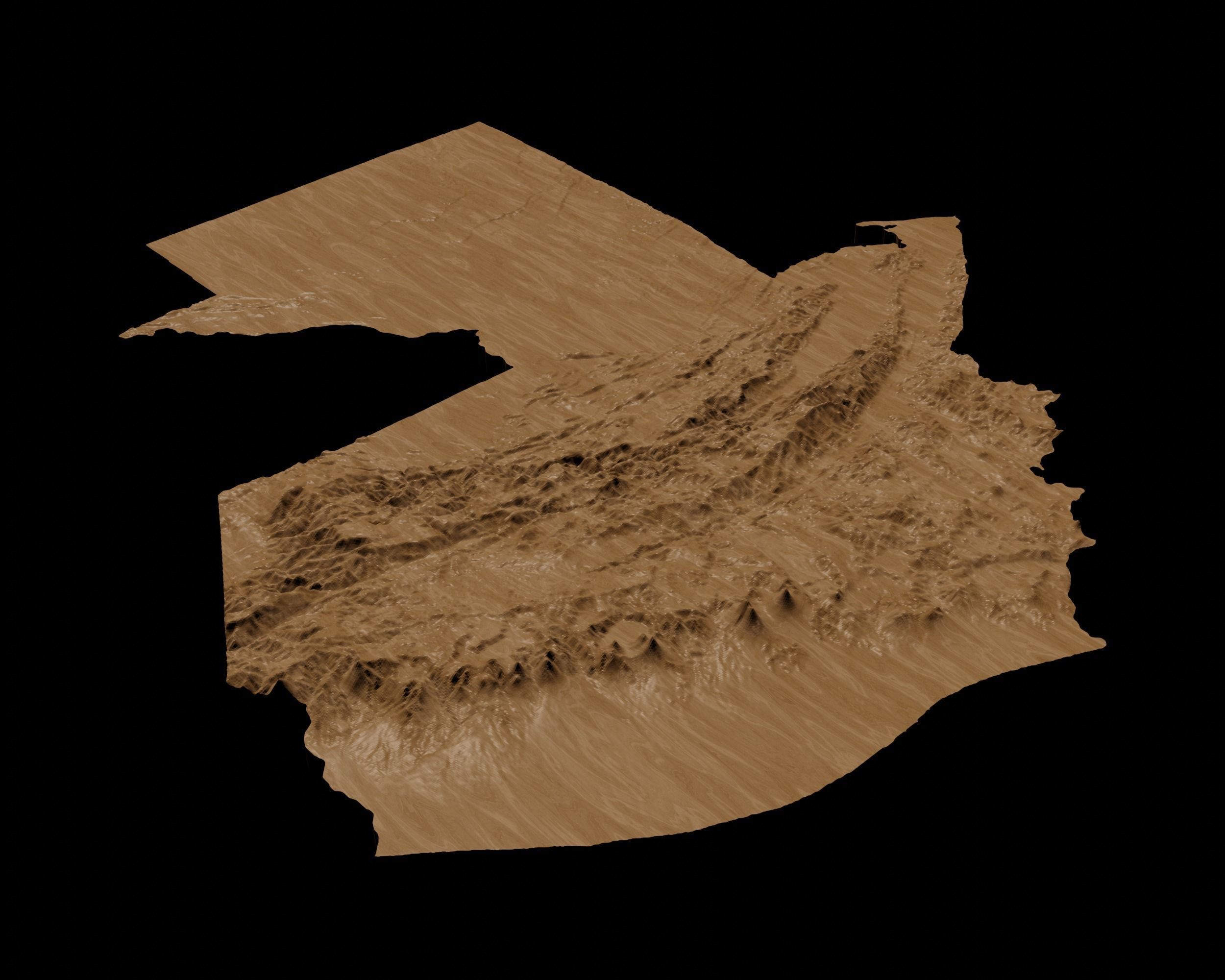3D Topographical Map of Guatemala 3D print model_5