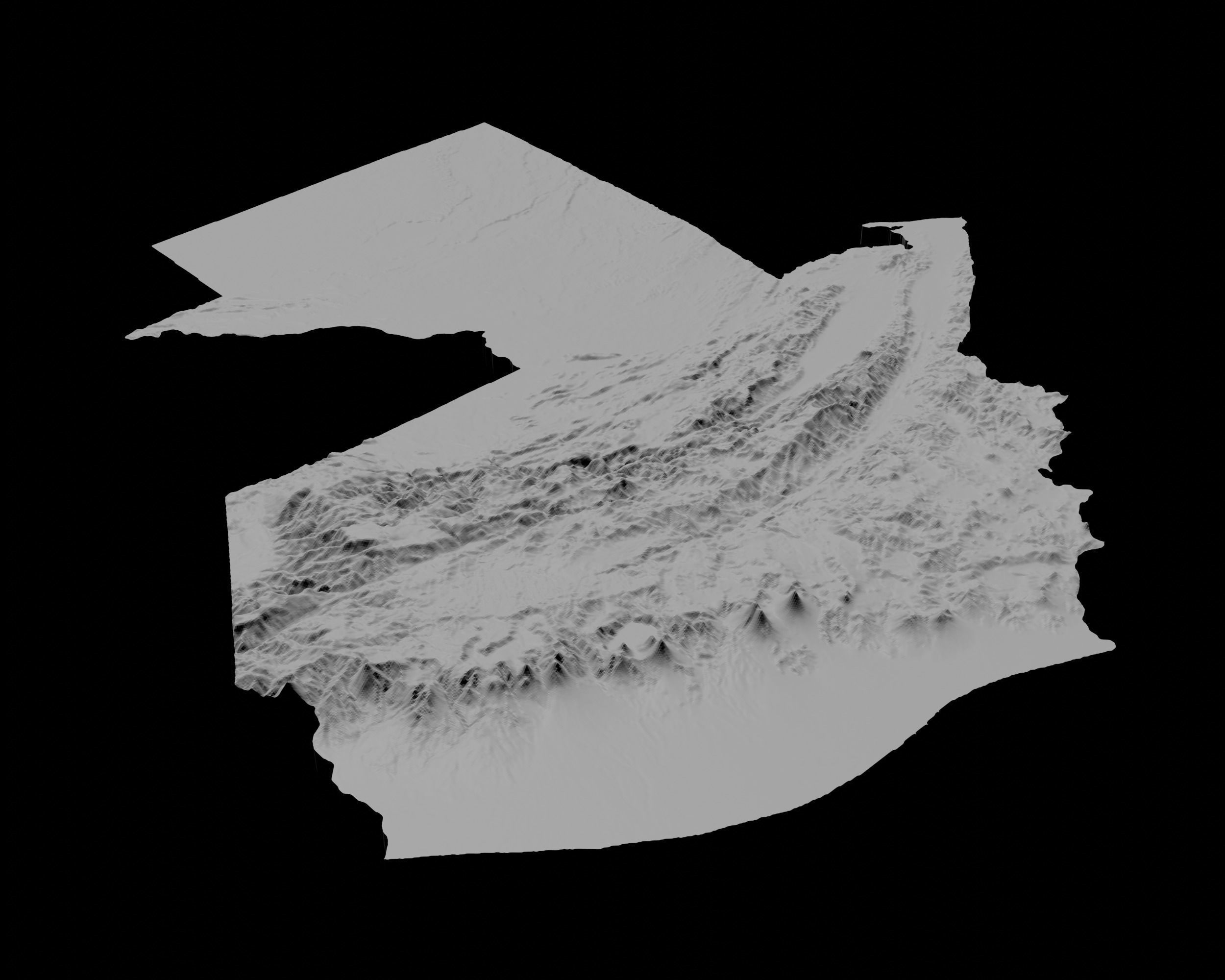 3D Topographical Map of Guatemala 3D print model_4