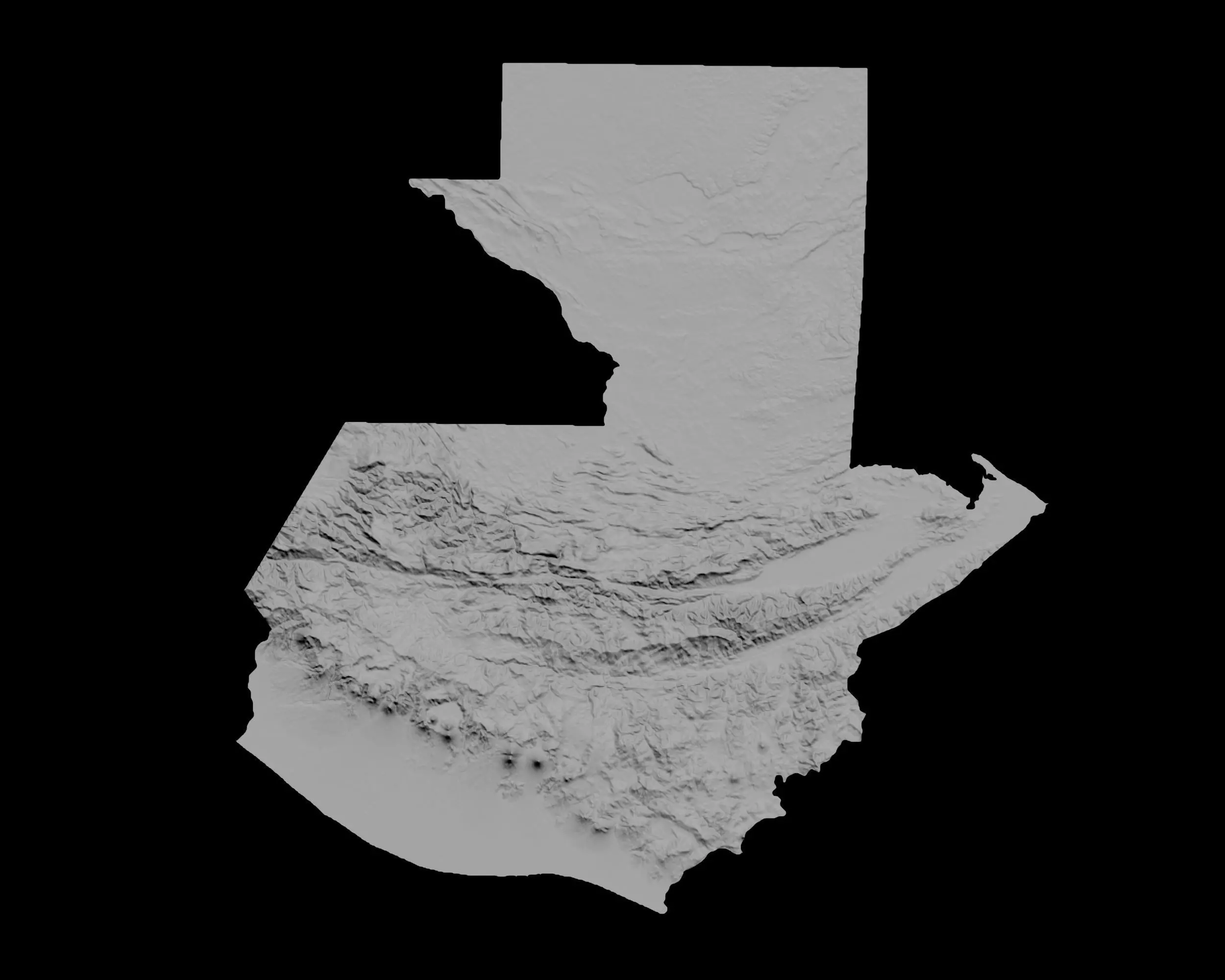 3D Topographical Map of Guatemala 3D print model_0