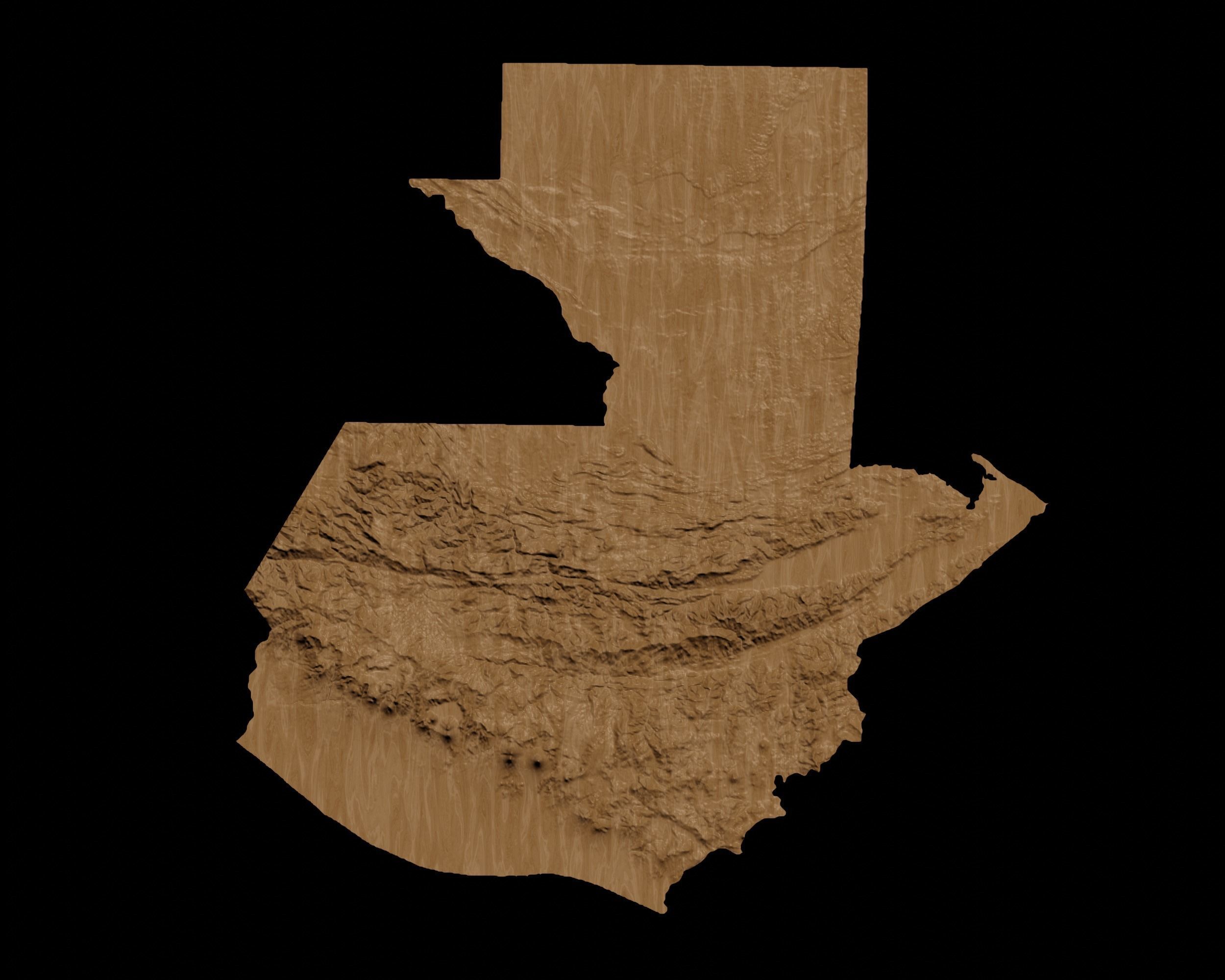 3D Topographical Map of Guatemala 3D print model_1