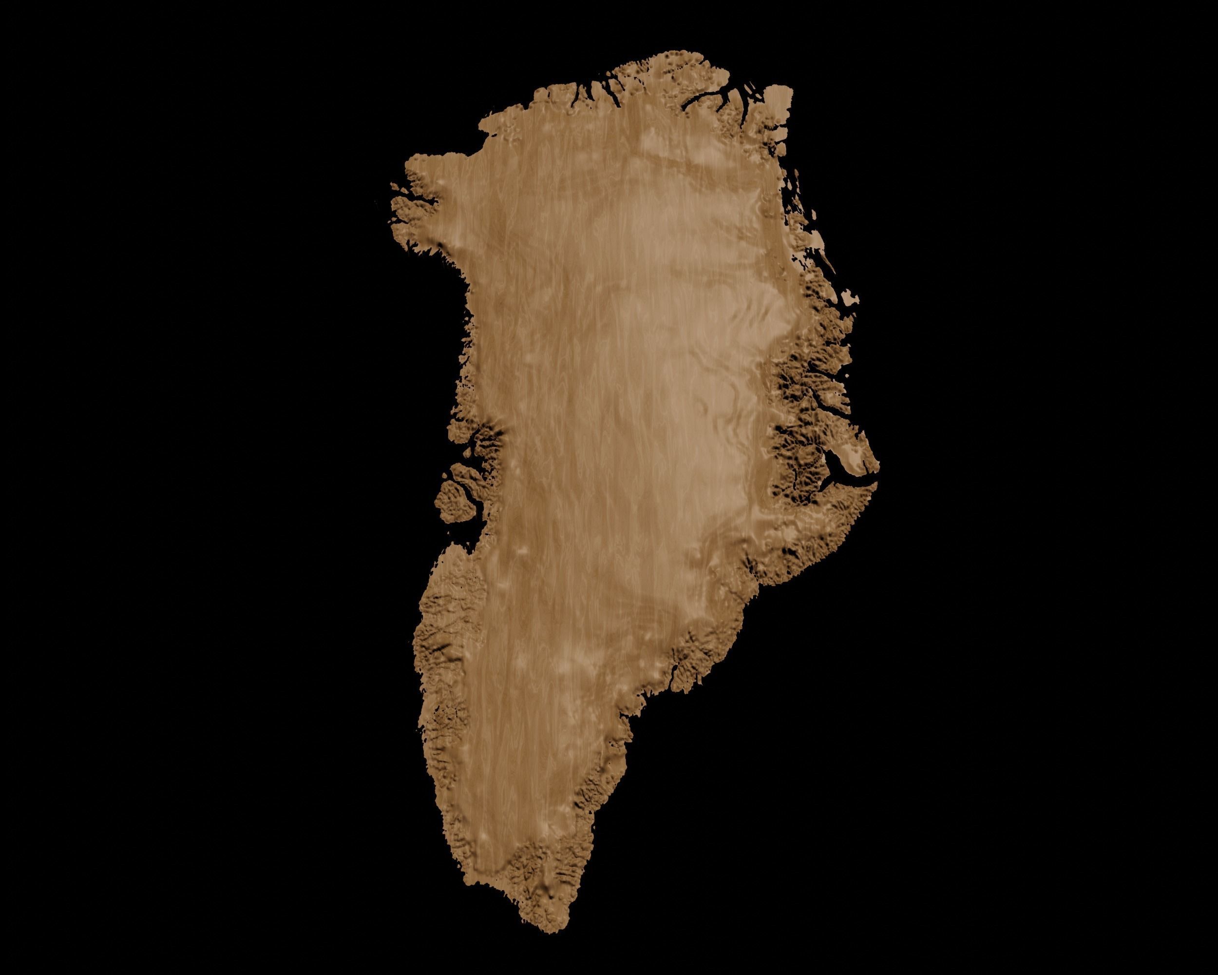 3D Topographical Map of Greenland 3D print model_2