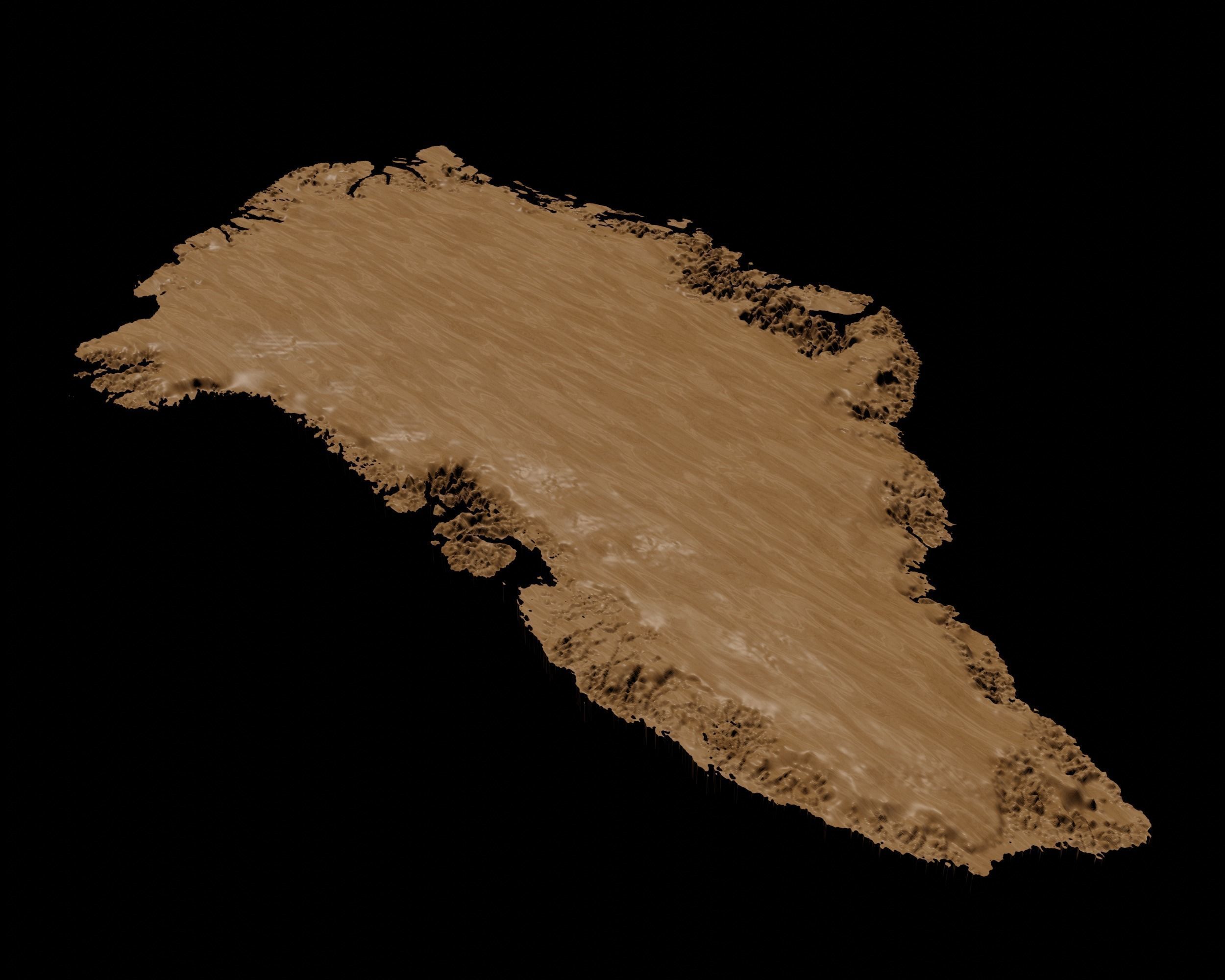 3D Topographical Map of Greenland 3D print model_5