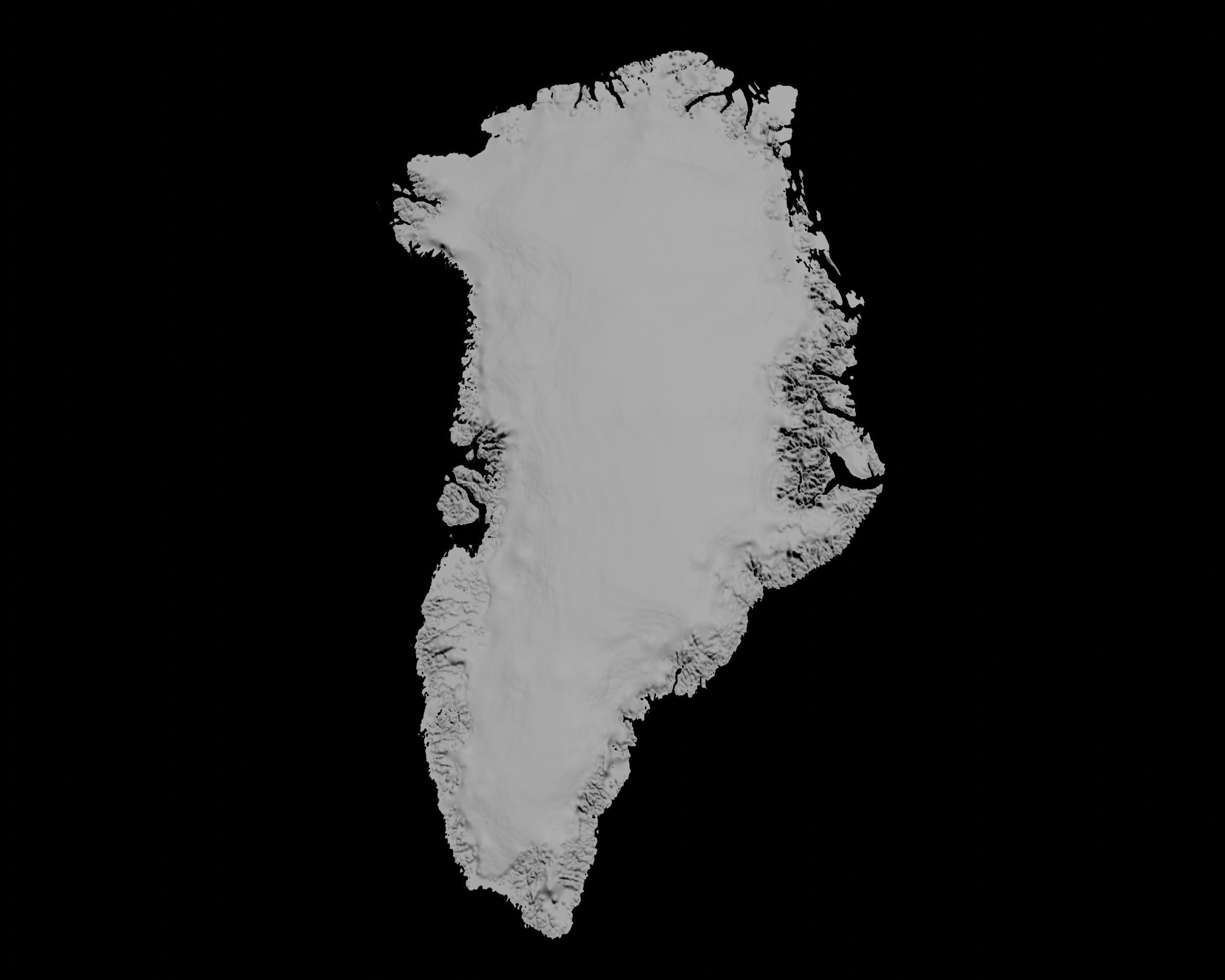3D Topographical Map of Greenland 3D print model_3