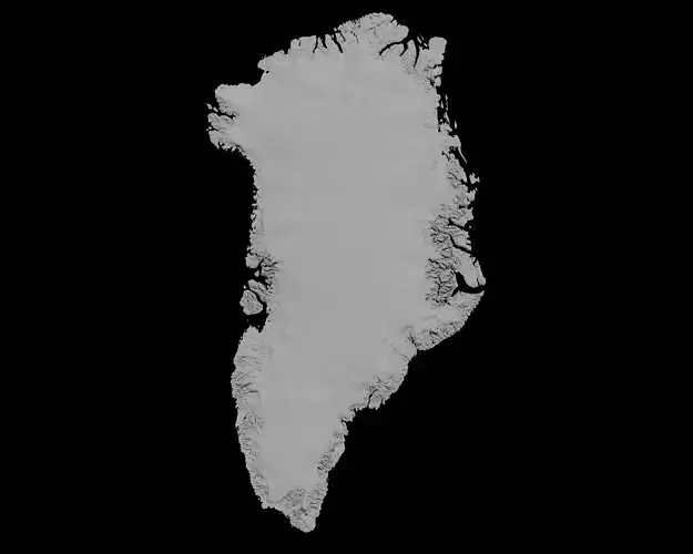 3D Topographical Map of Greenland 3D print model