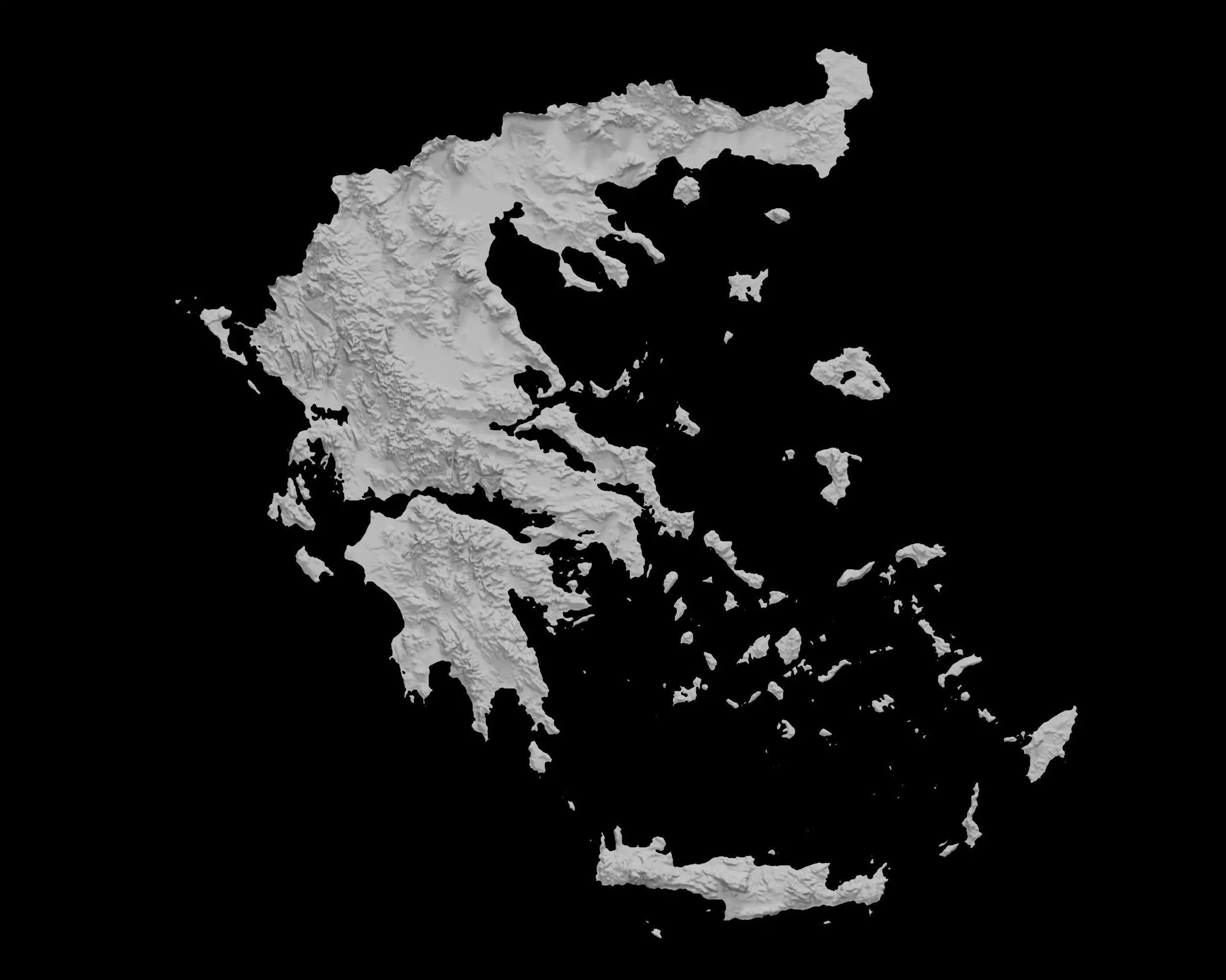 3D Topographical Map of Greece 3D print model_0