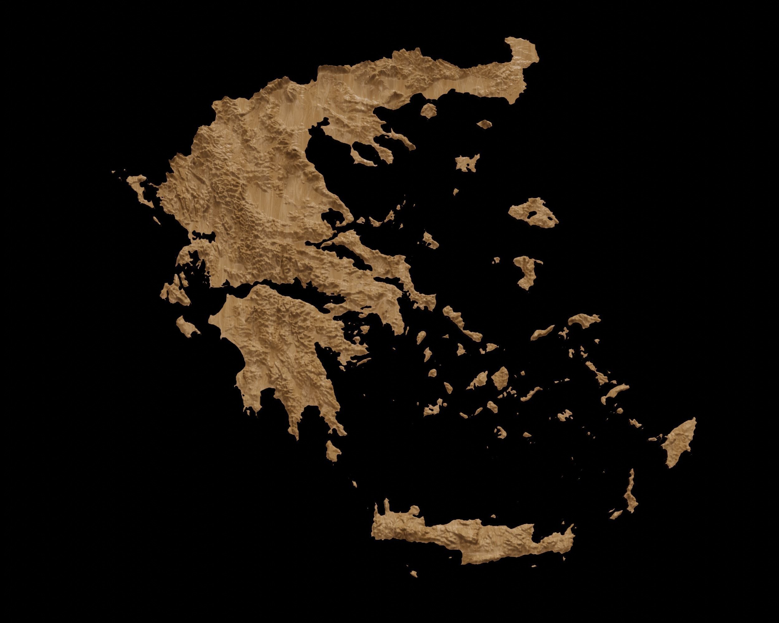 3D Topographical Map of Greece 3D print model_2