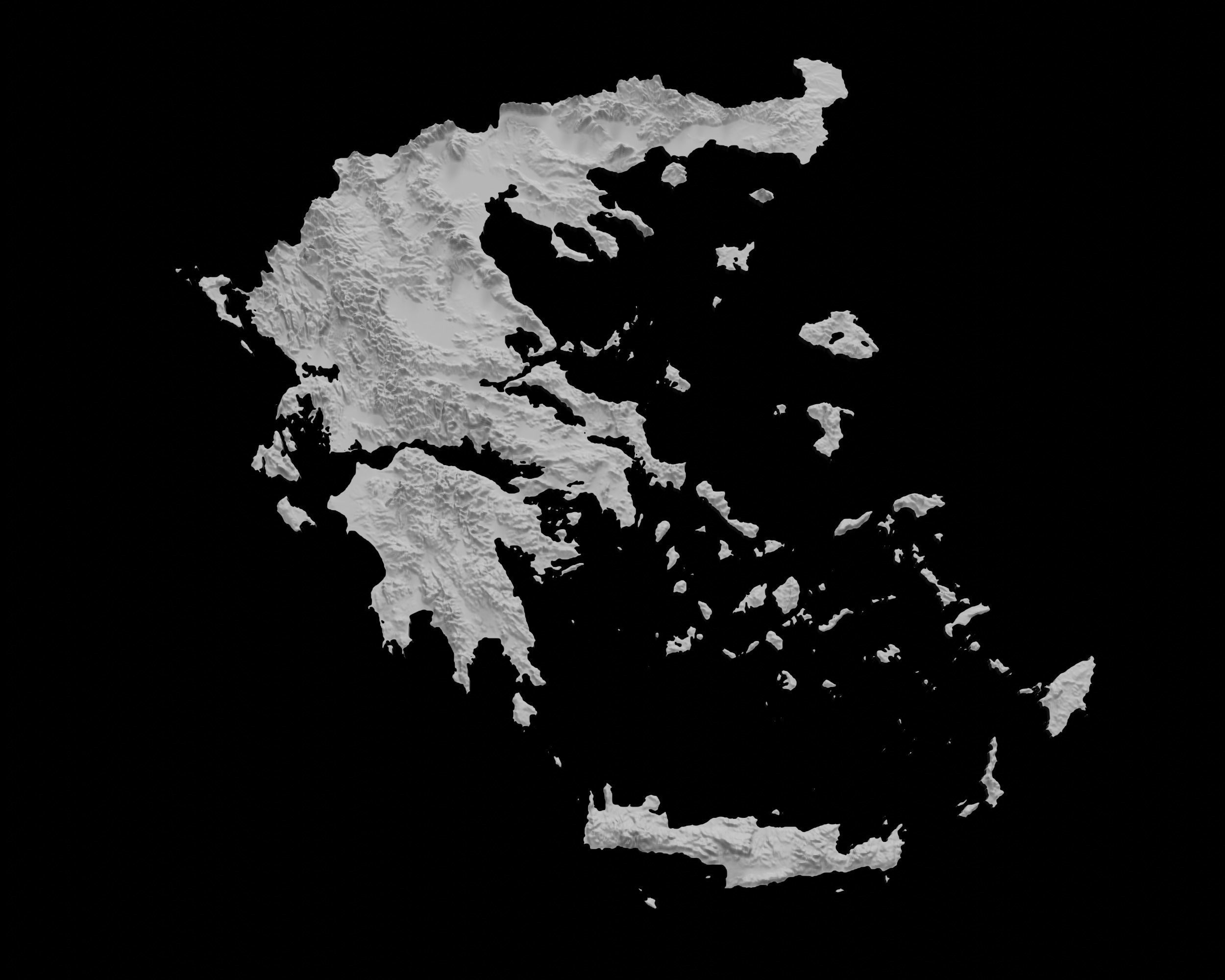 3D Topographical Map of Greece 3D print model_3
