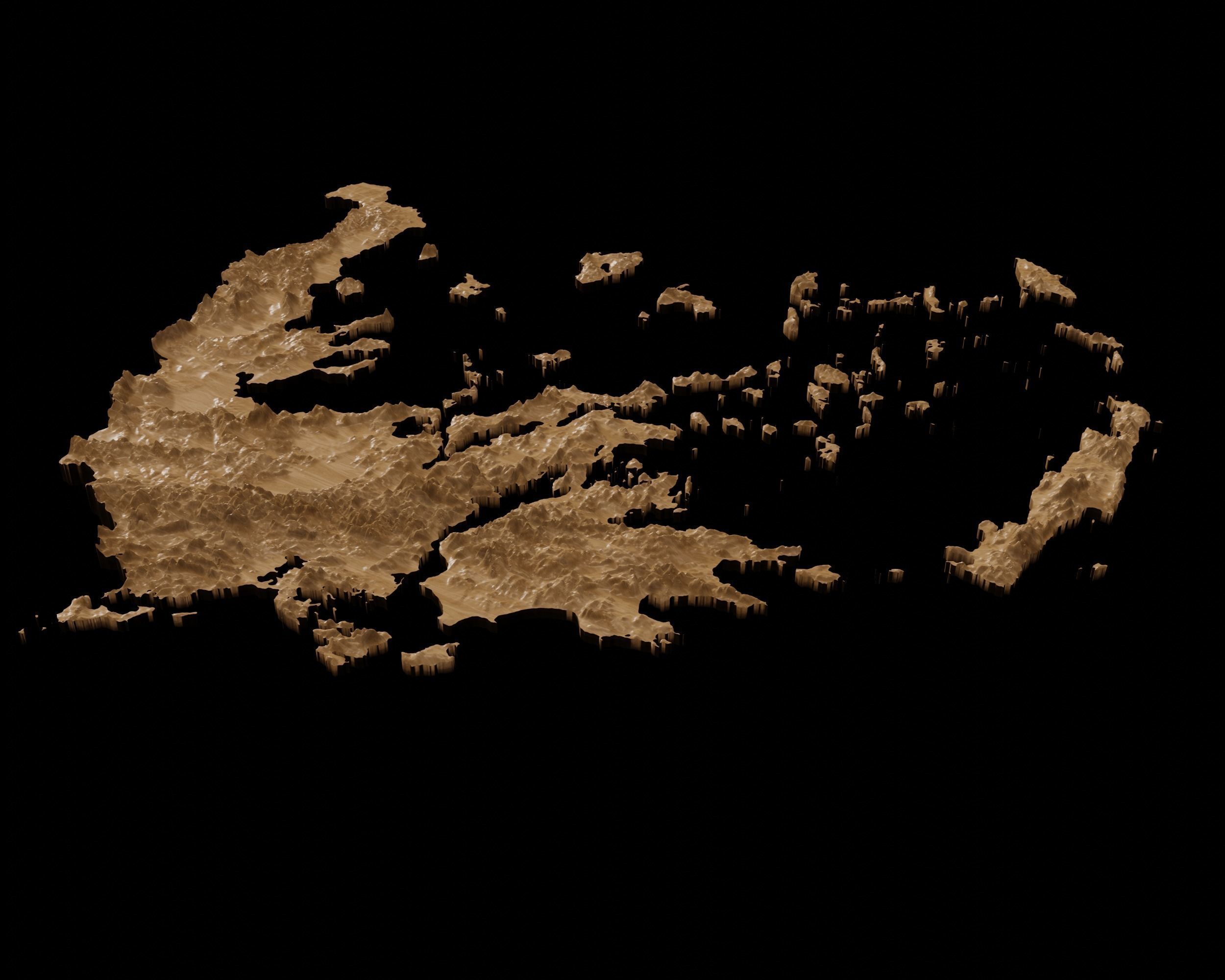 3D Topographical Map of Greece 3D print model_5