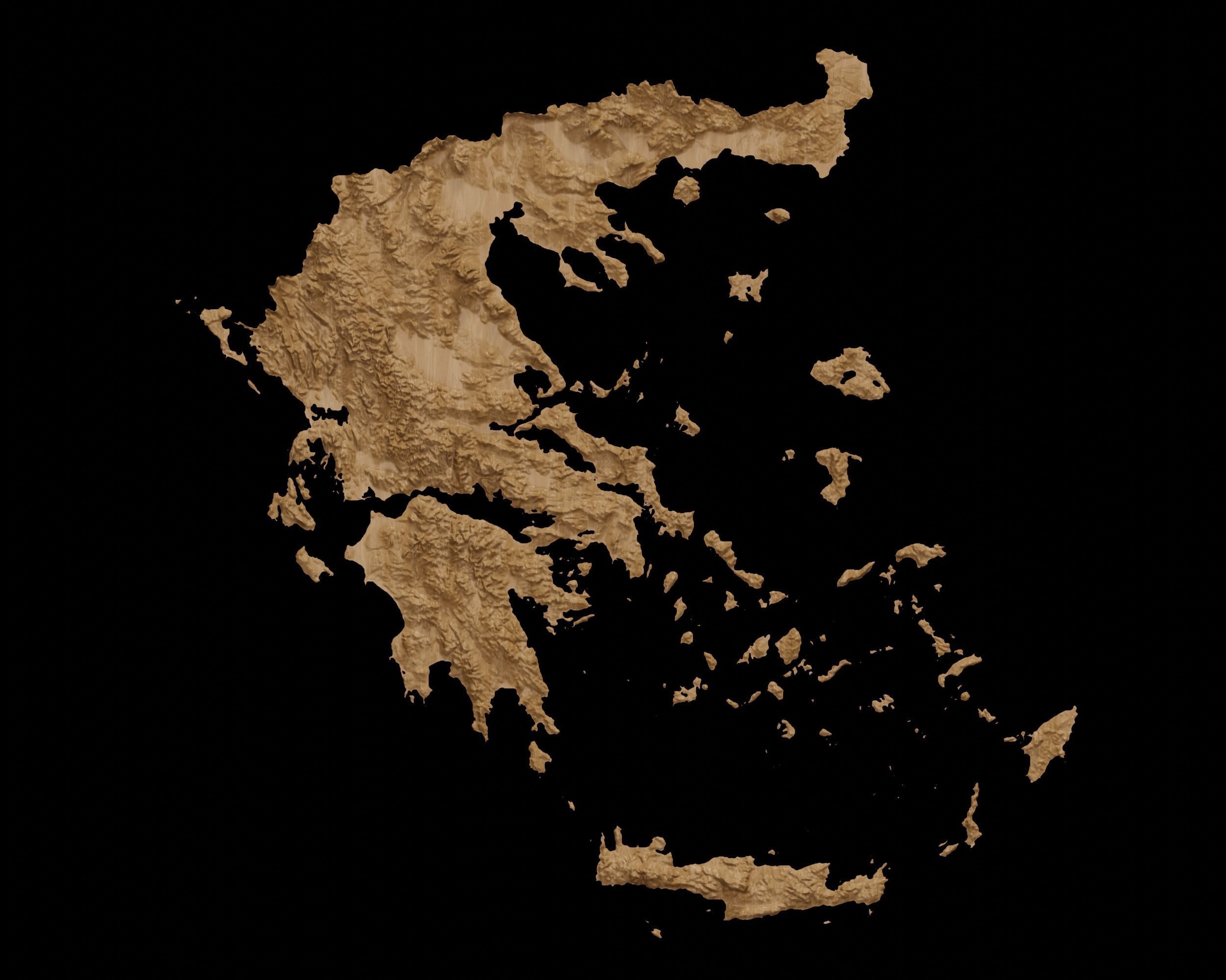 3D Topographical Map of Greece 3D print model_1
