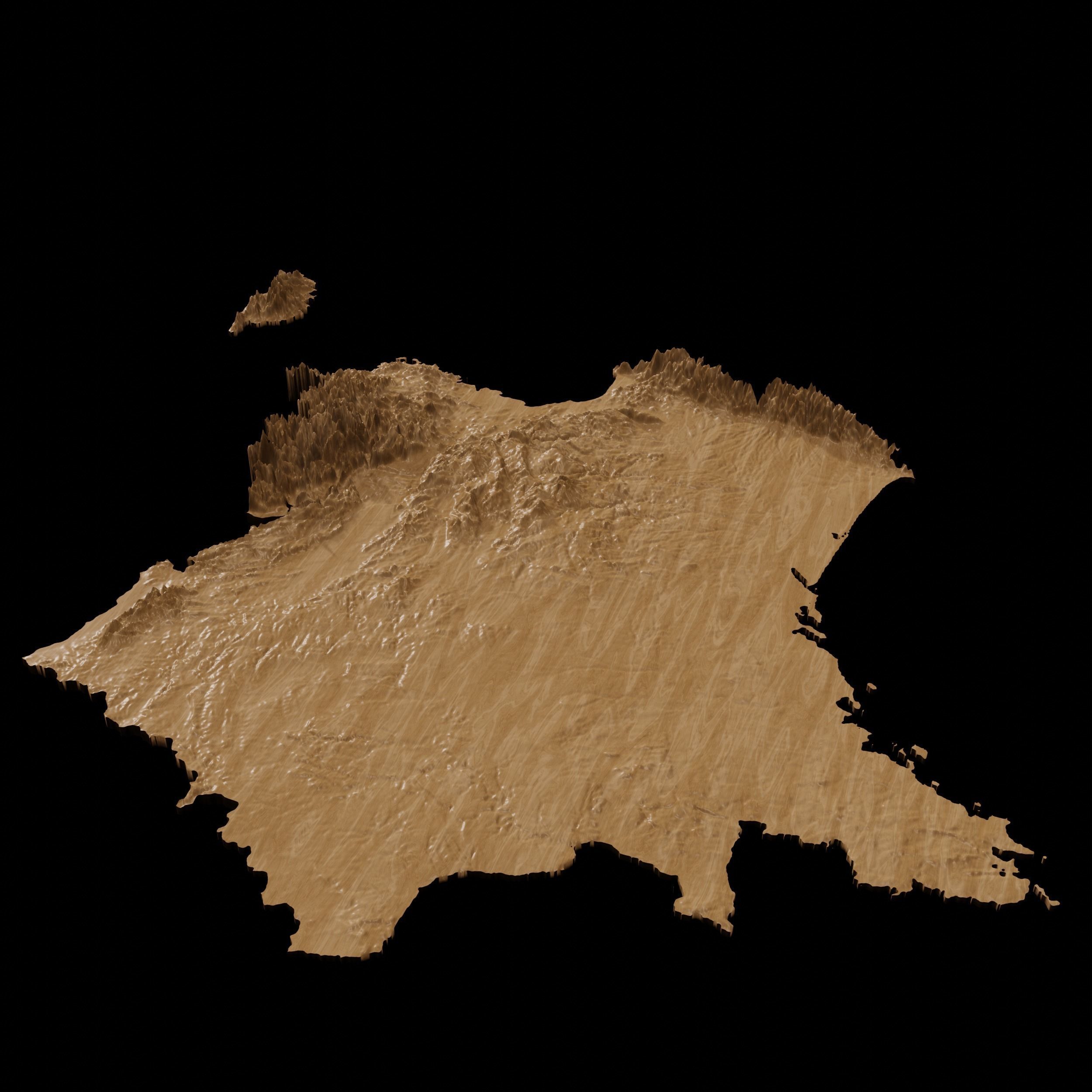 3D Topographical Map of France 3D print model_5